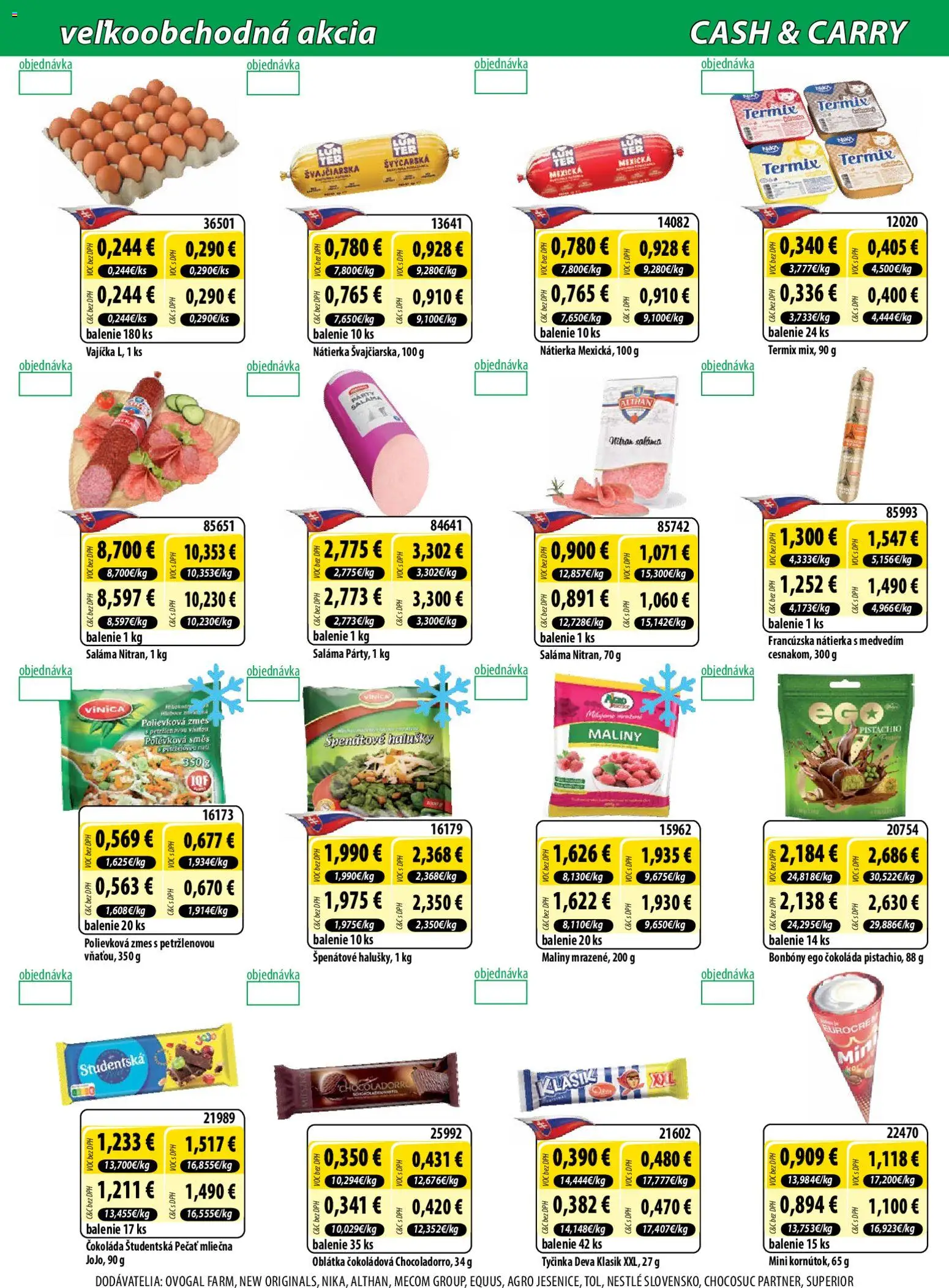 Nové Milk Agro akcie – leták je platný od 10.06.2026 | Strana: 3 | Produkty: Saláma, Čokoláda, Študentská pečať, Maliny