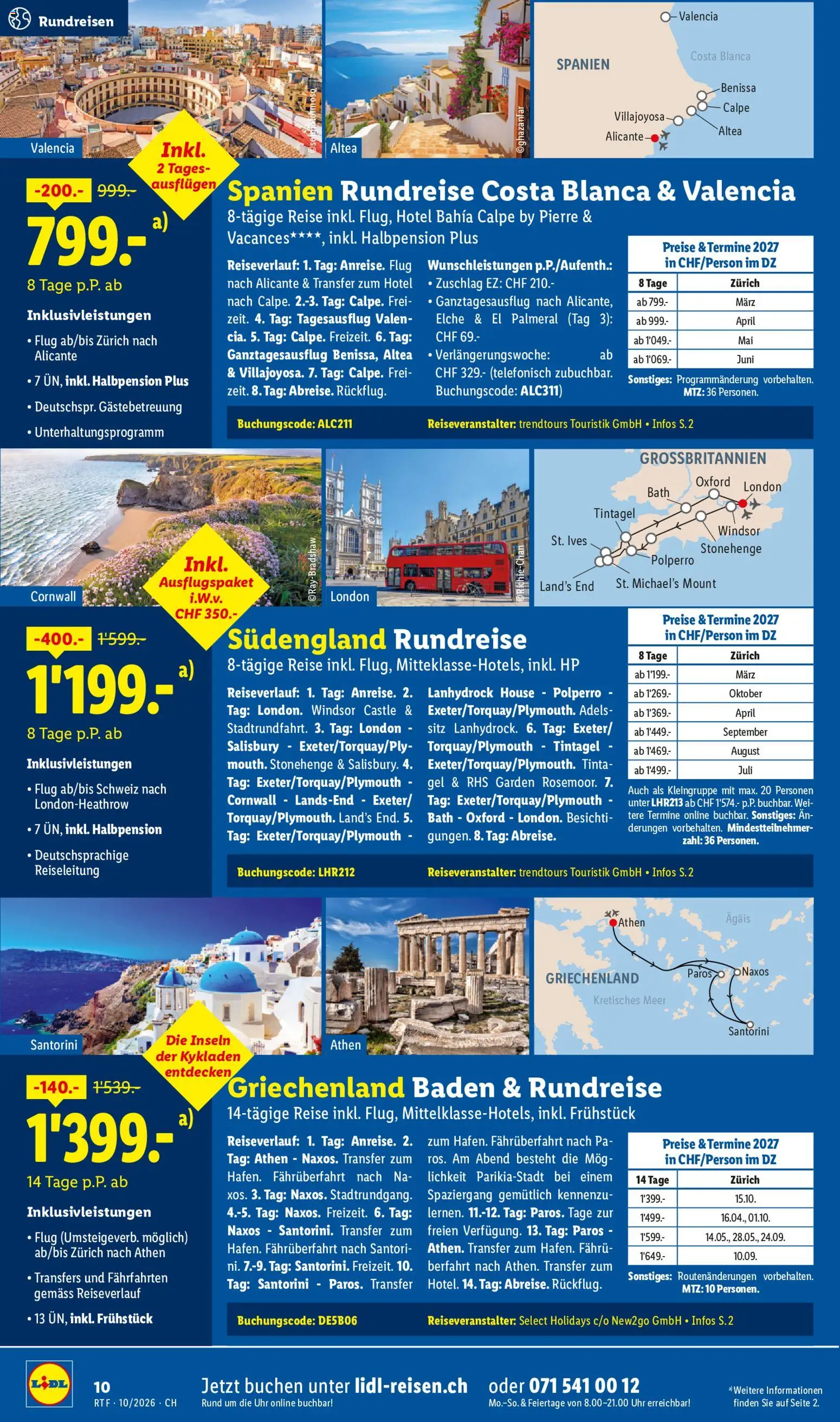 Lidl aktionen Oktober/November Reise-Highlights – gültig ab 14.10.2026 | Seite: 10