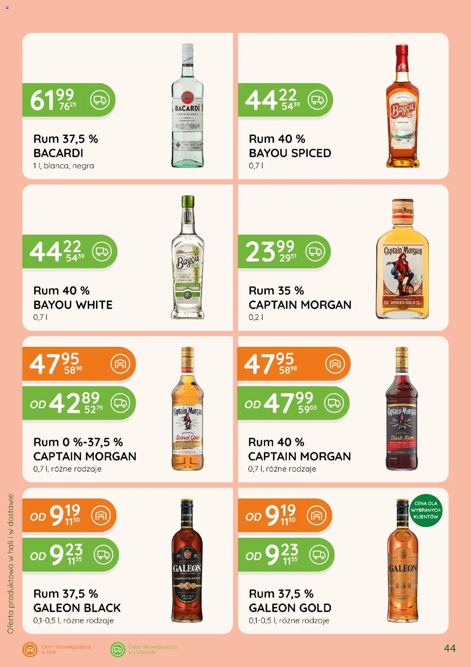 Eurocash gazetka - Katalog Alkoholowy od 01.10.2026 | Strona: 44 | Produkty: Bacardi, Captain Morgan, Captain morgan white rum, Finish