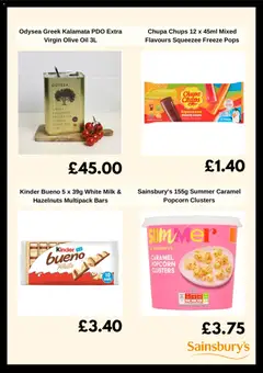 Preview of Sainsbury's - Weekly offers valid from 05.05.2026 | Page: 3 | Products: Olive oil, Chupa chups, Milk, Popcorn