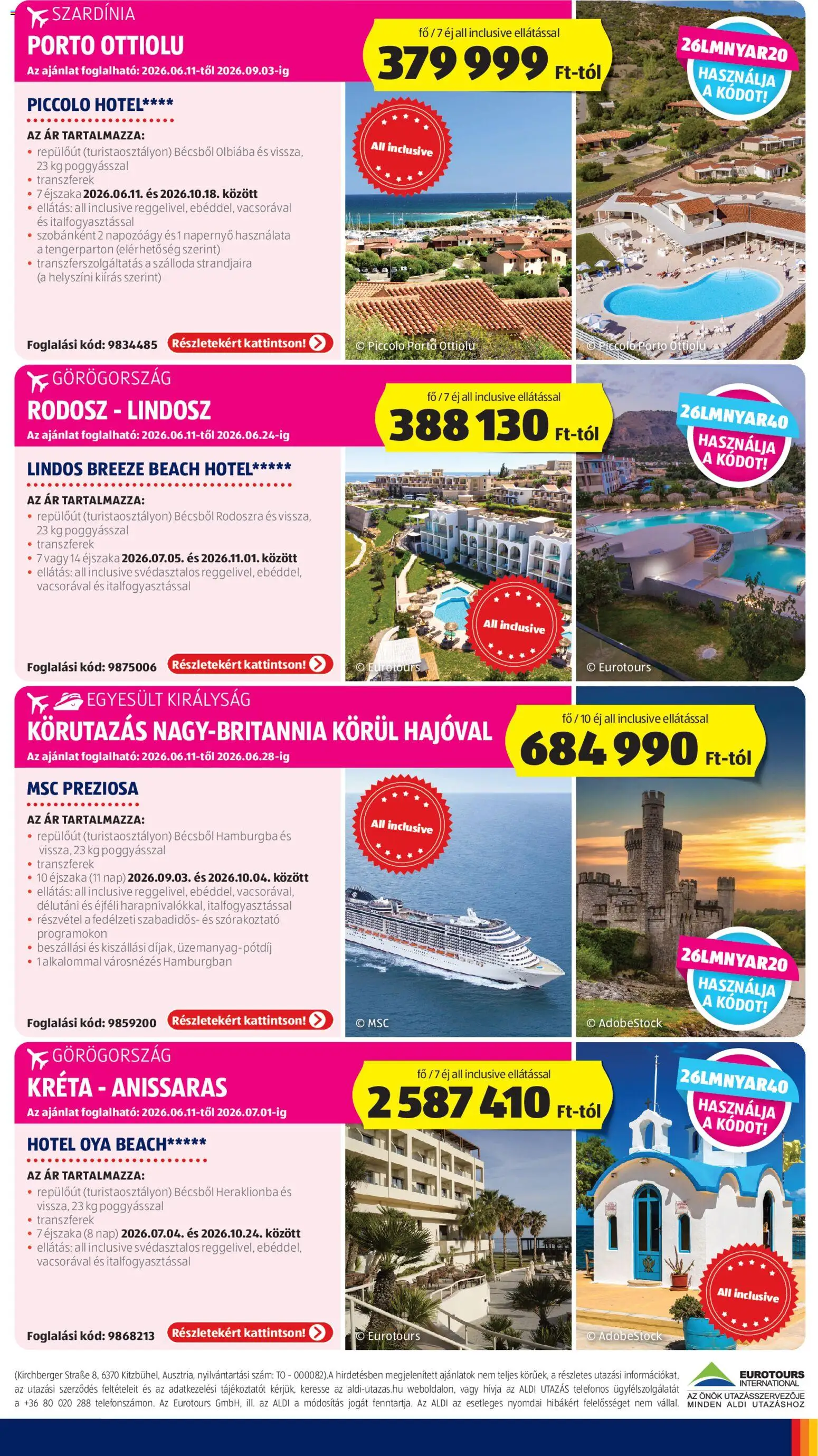 Aldi akciós ujság - amely érvényes a következő dátumtól: 11.06.2026 | Oldal: 5 | Termékek: Szardínia, Napozóágy, Napernyő