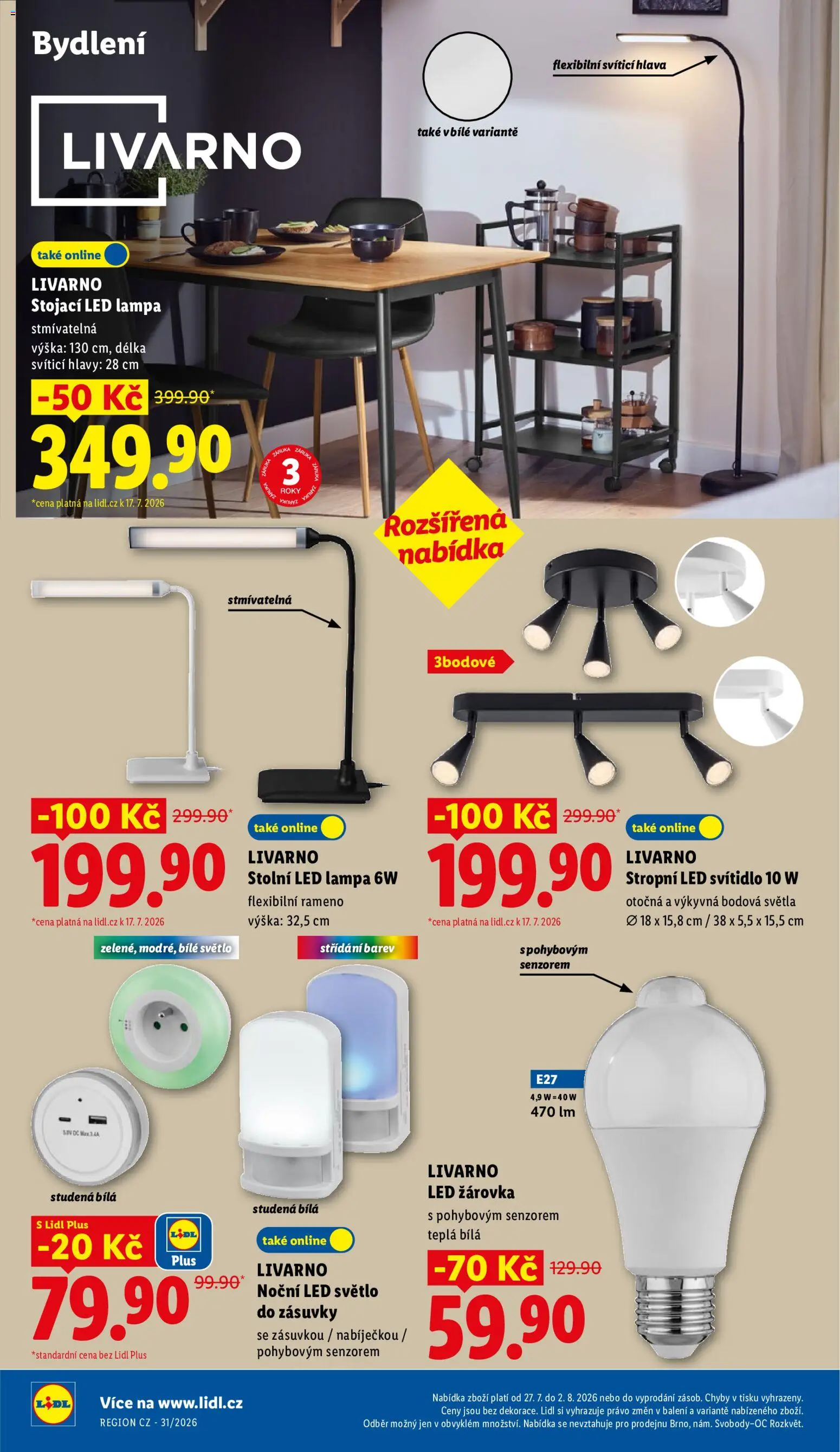 Lidl leták - Spotřební zboží od 27.07.2026 | Strana: 12 | Produkty: LED lampa, Stojací LED lampa, LED, LED světlo