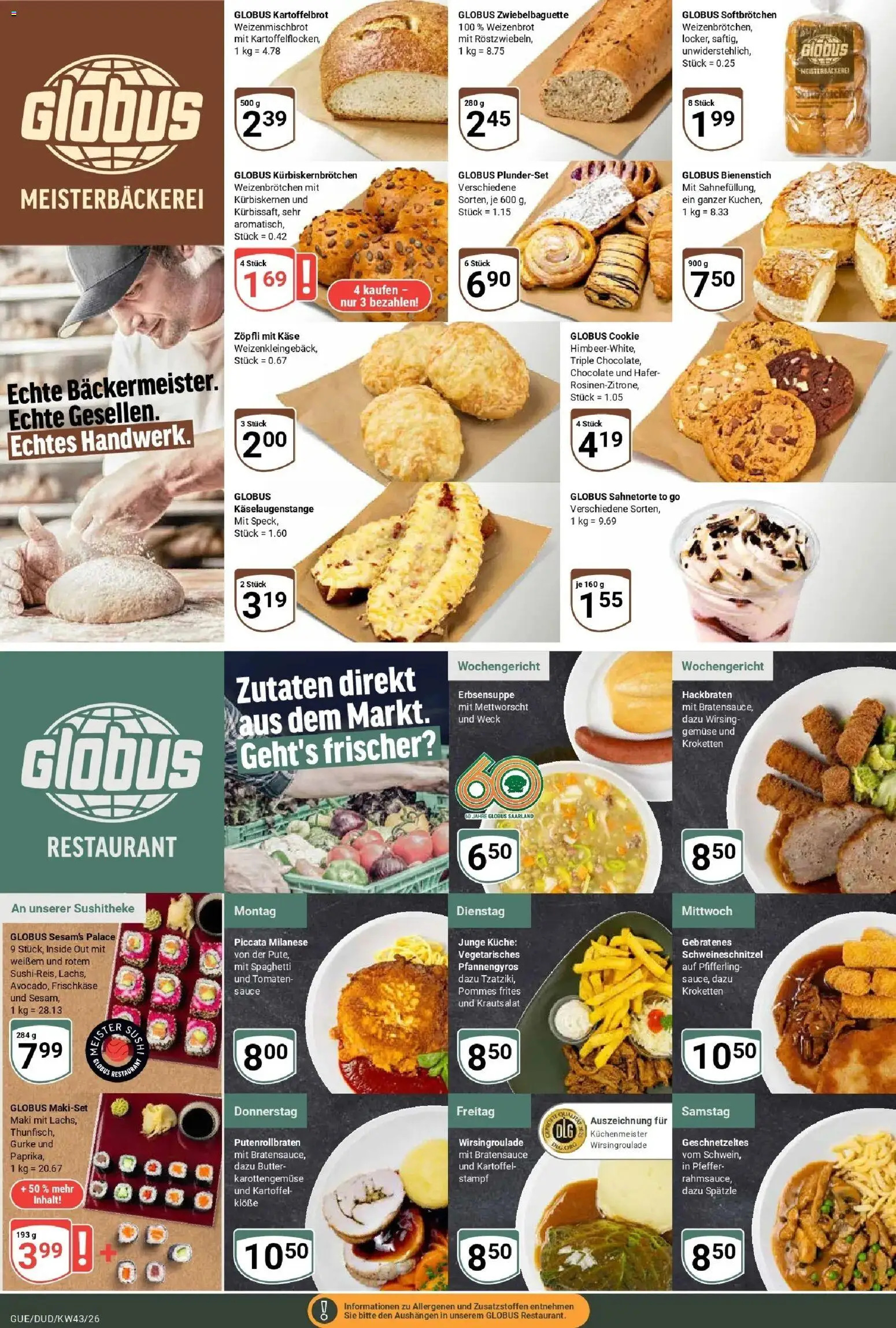 Globus Prospekt Saarbrücken-Dudweiler (ab 19.10.2026) » Angebote online | Seite: 6 | Produkte: Butter, Käse, Spaghetti, Frischkase