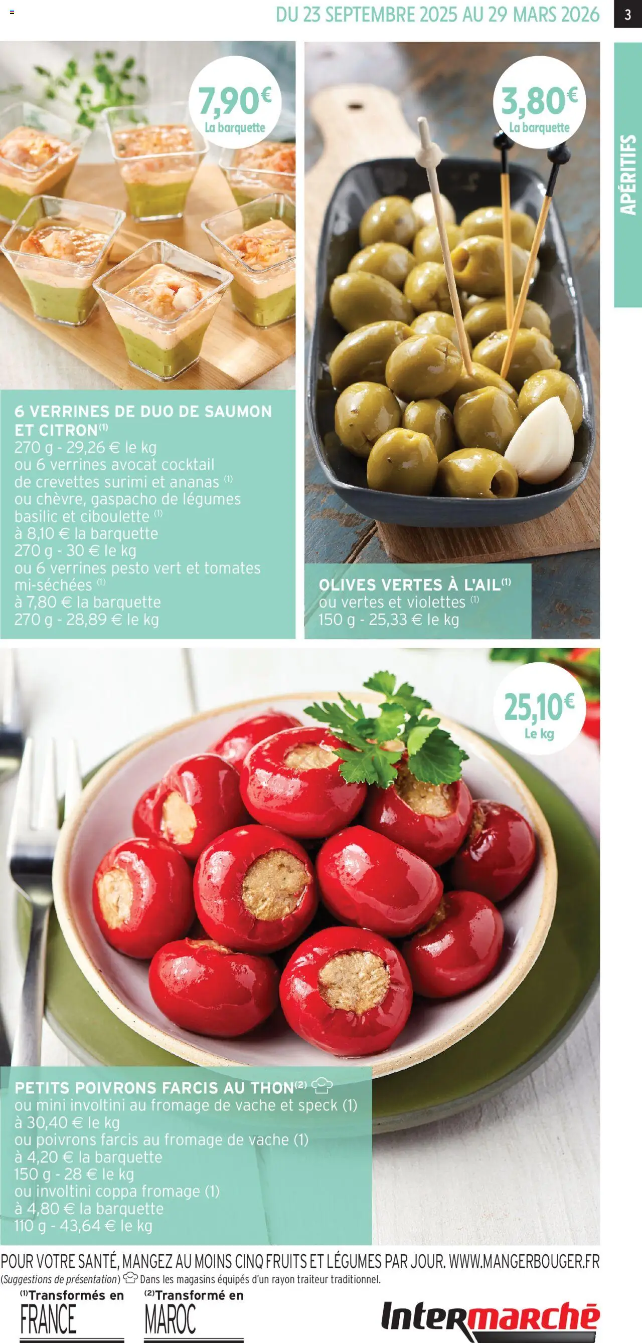 {H1} | Page: 3 | Produits: Pesto vert, Verrines, Fromage, Tomates