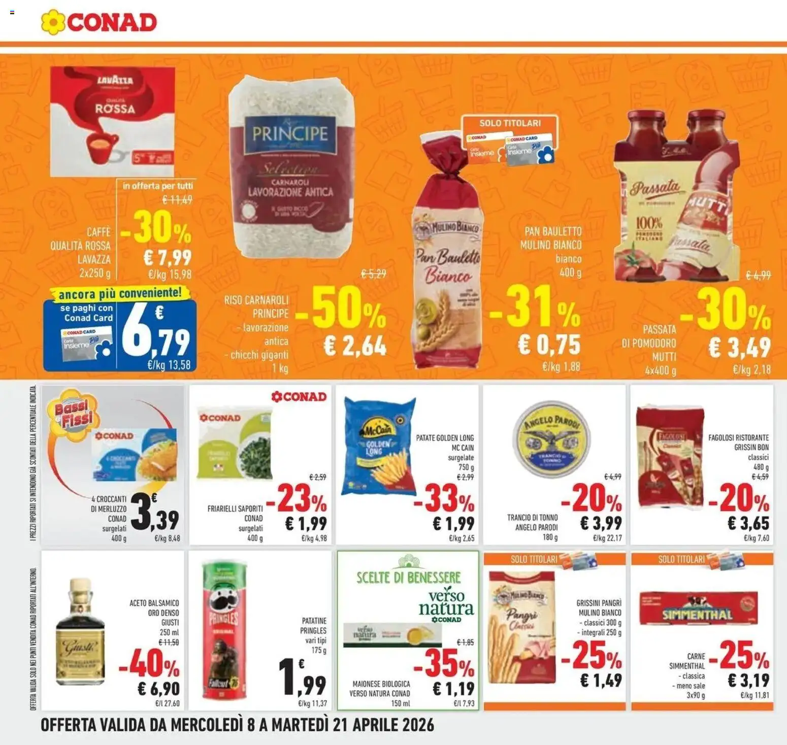Volantino Conad del 08.04.2026 | Pagina: 20 | Prodotti: Tonno, Friarielli, Mutti, Lavazza