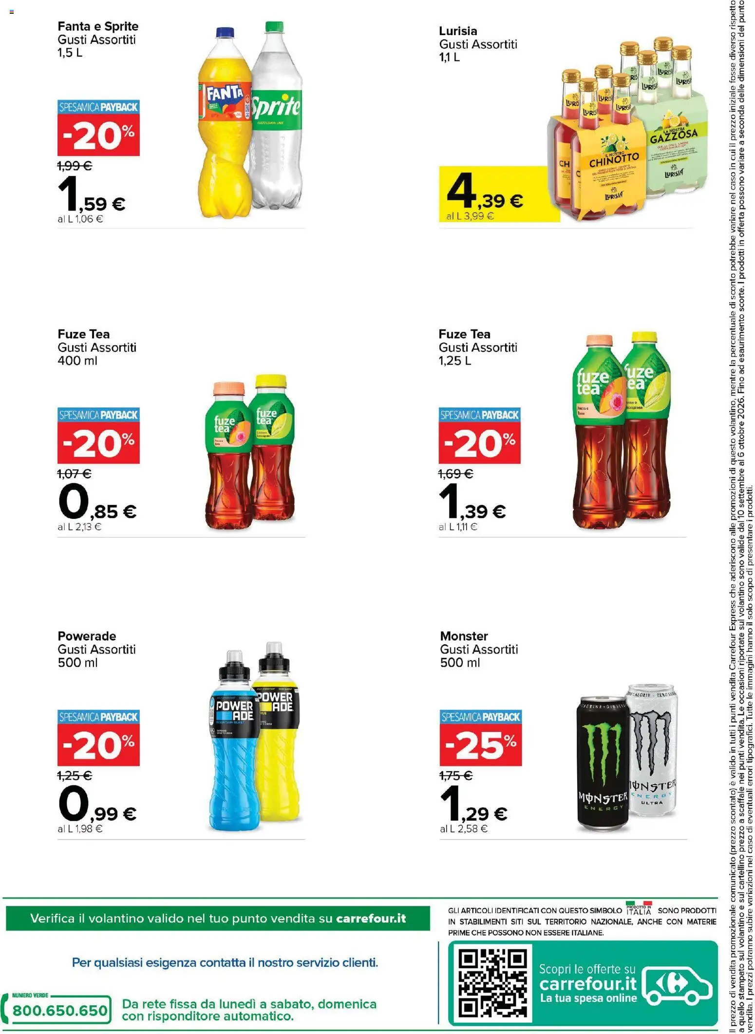 Volantino Carrefour del 10/09/2026 | Pagina: 2 | Prodotti: Chinotto, Fanta, Scaffale, Sprite