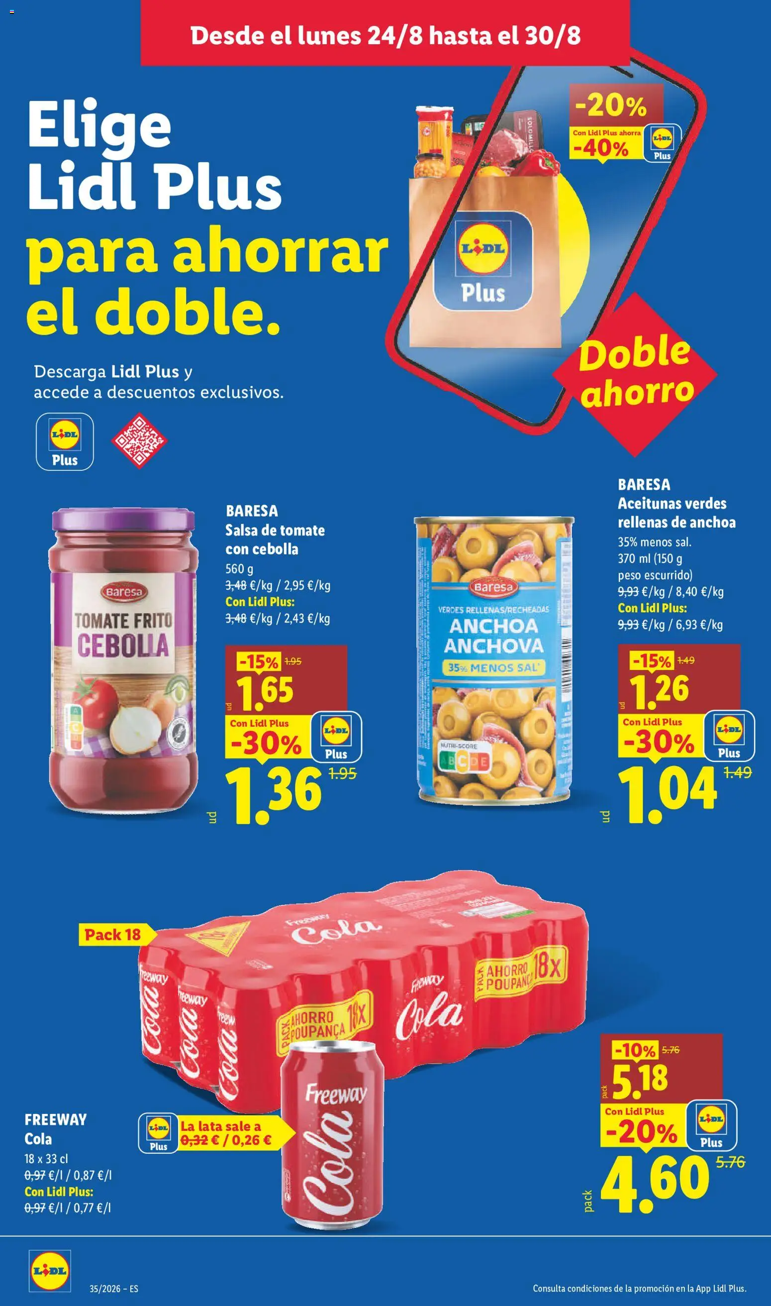 Lidl folleto │ válido desde el 24/08/2026 | Página: 8 | Productos: Tomate, Salsa de tomate, Cebolla, Peso