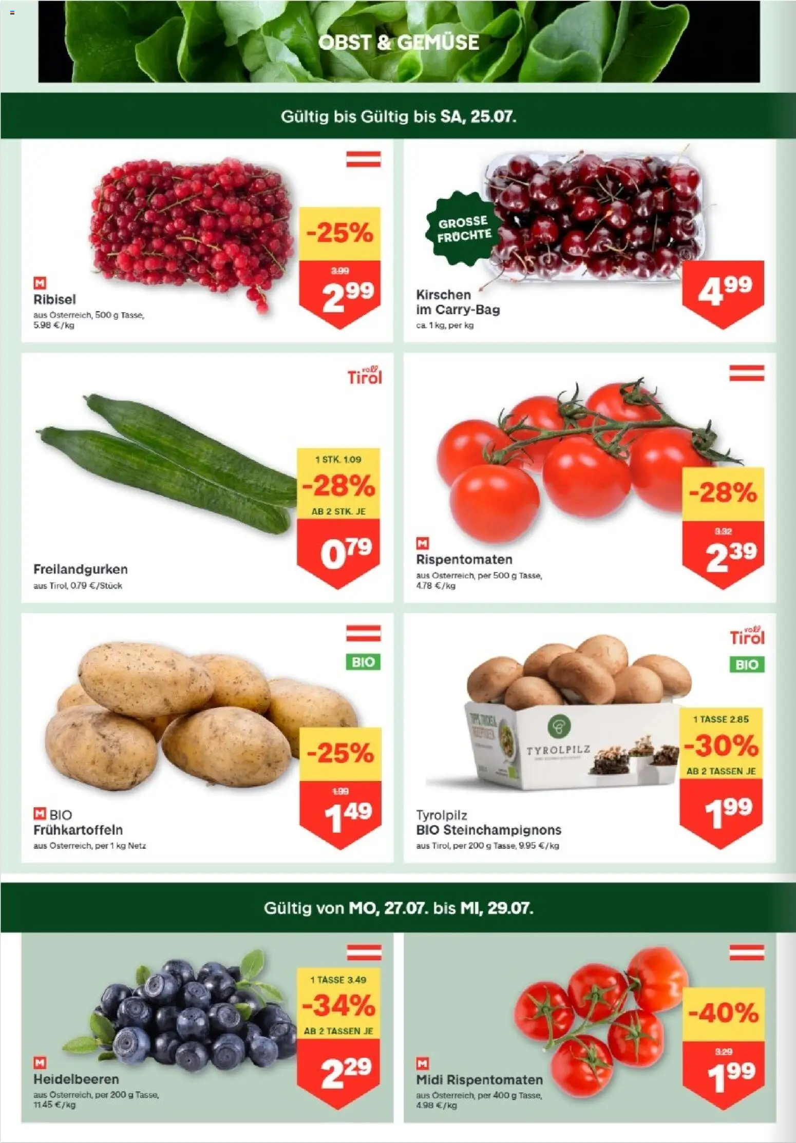 MPREIS Altenmarkt im Pongau gültig ab 23.07.2026 | Seite: 2 | Produkte: Gemüse, Obst