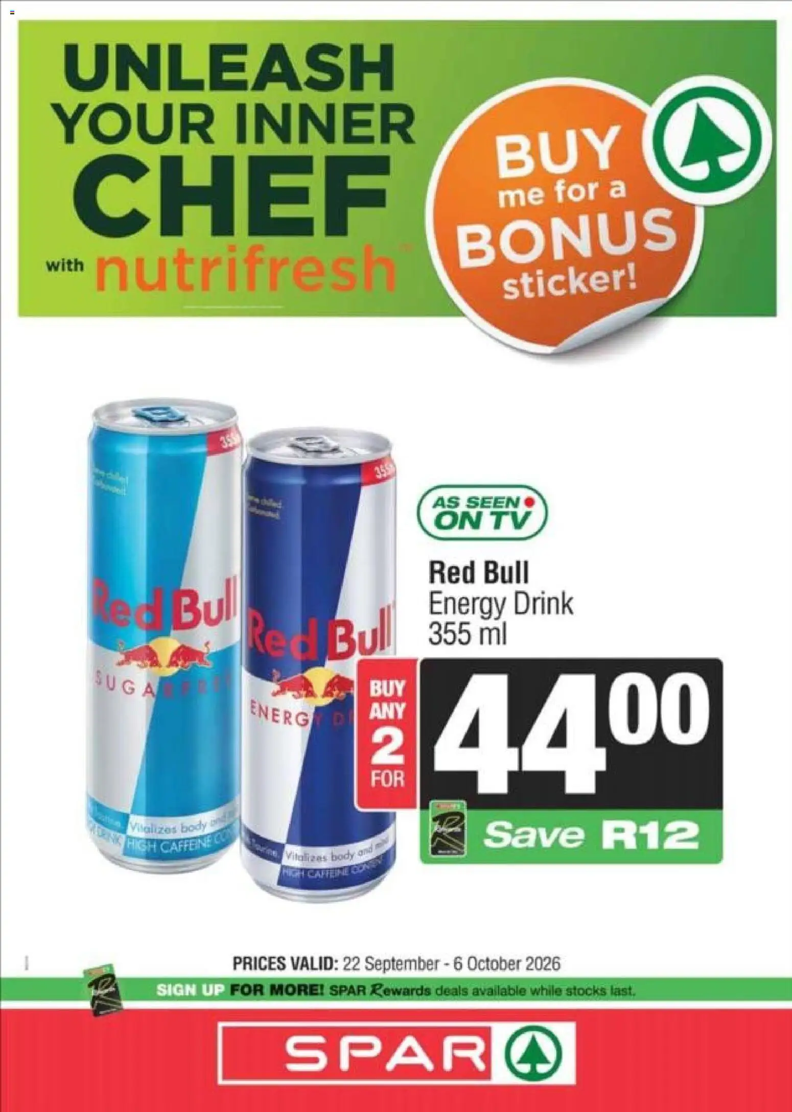 New Spar catalogue – valid from 22/09/2026 | Page: 9 | Products: TV, Energy drink