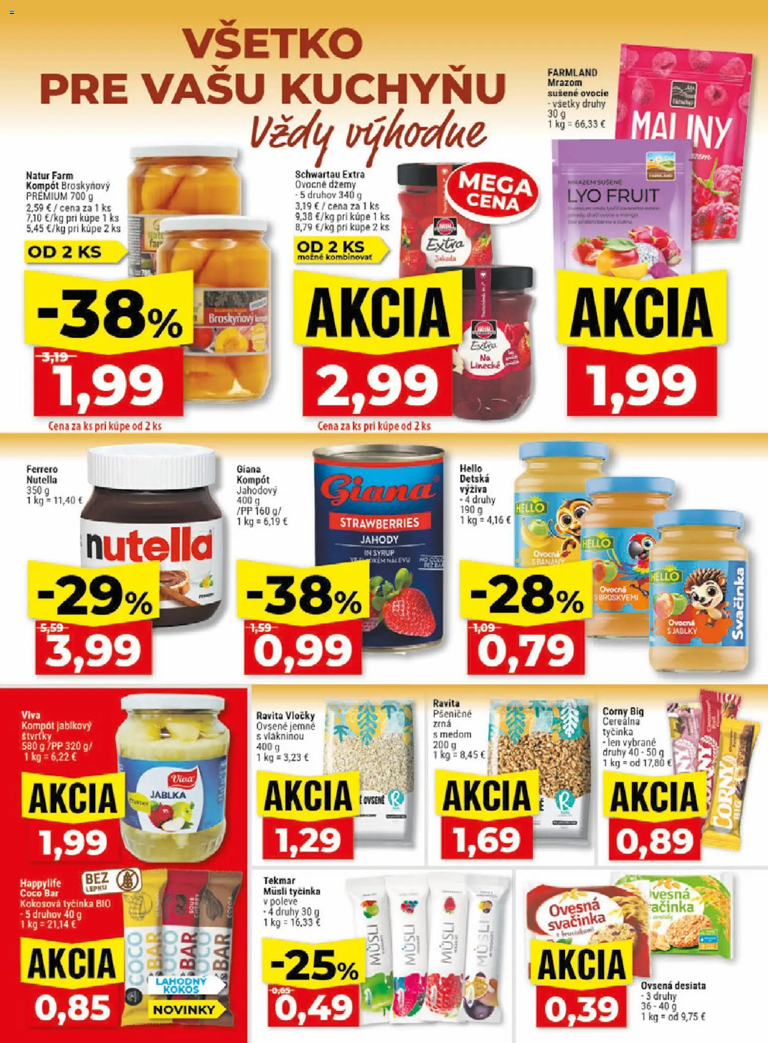 Nové Klas akcie – leták je platný od 10.08.2026 | Strana: 13 | Produkty: Kokos, Jahody, Nutella, Ovocie