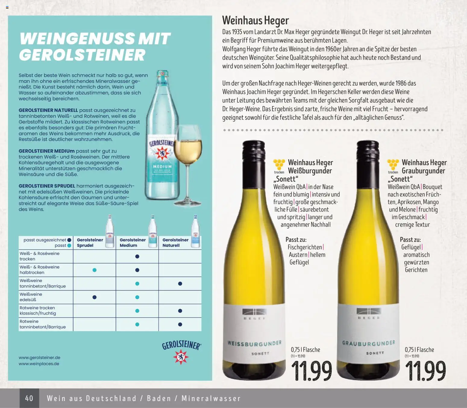 Edeka Struve Wein– und Spirituosen – gültig ab 14.11.2025 | Seite: 40 | Produkte: Weißwein, Melone, Wein, Gerolsteiner