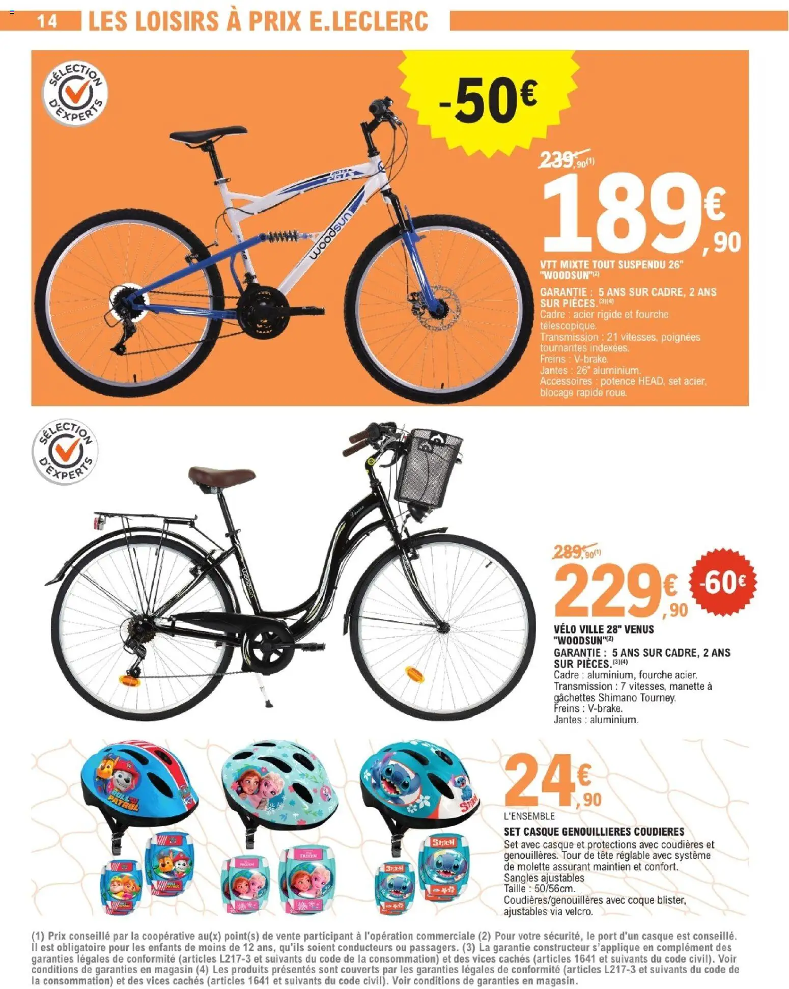 {H1} | Page: 14 | Produits: Vélo, Coudières, Casque, Cadre