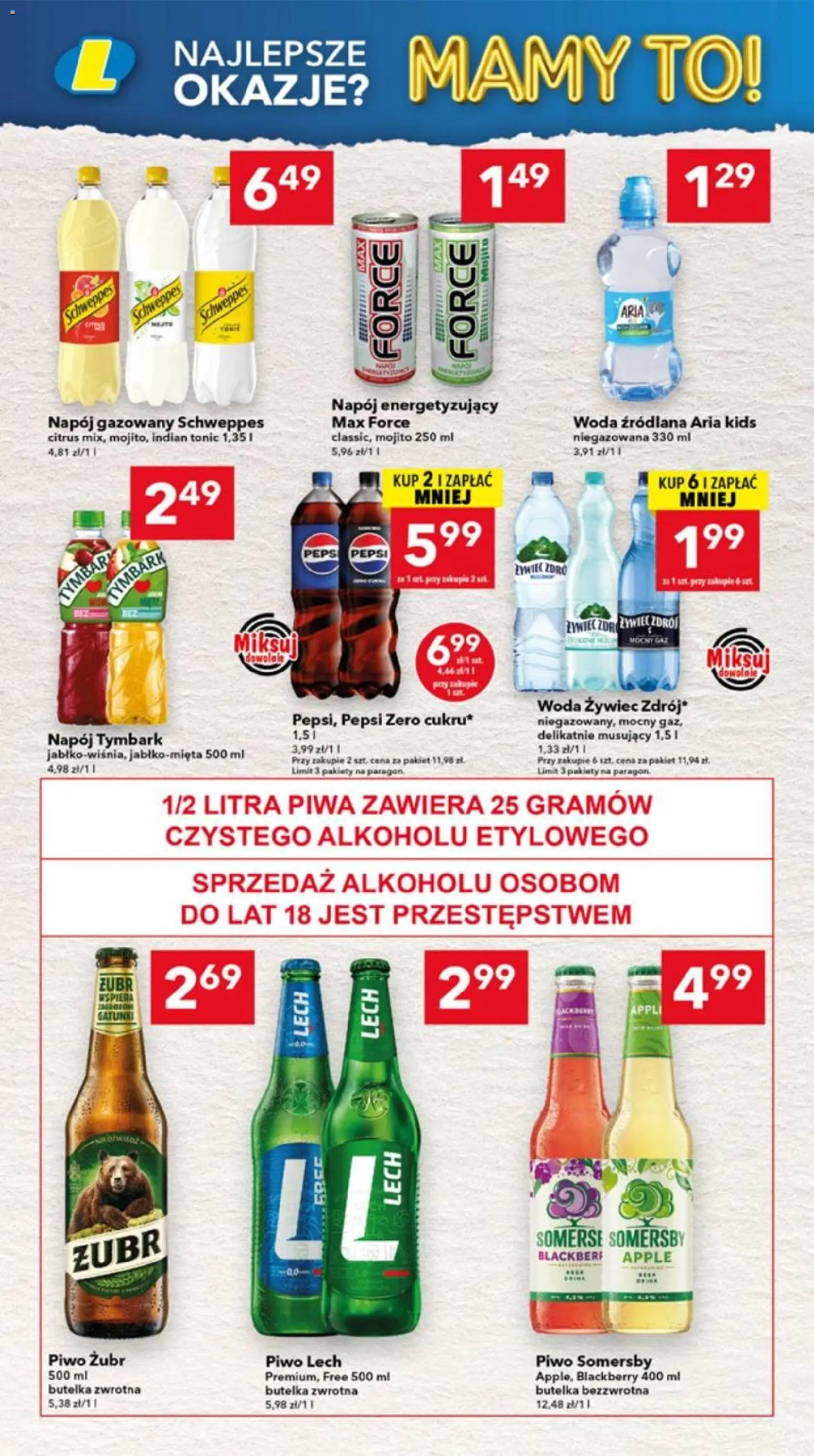 Lewiatan gazetka - Lublin od 10.09.2026 | Strona: 6 | Produkty: Woda żywiec, Woda źródlana, Tonic, Pepsi Zero