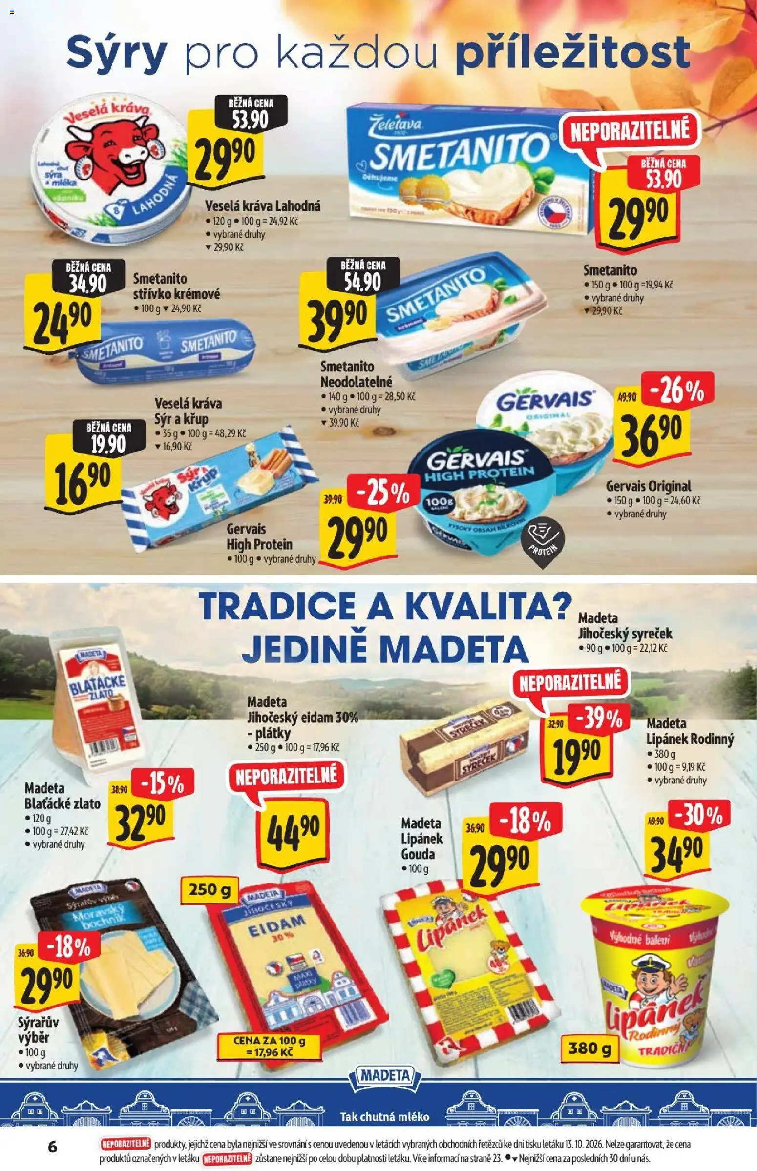 Albert leták - Hypermarket - Nabídka ve značkové kvalitě od 21.10.2026 | Strana: 6 | Produkty: Lipánek, Mléko, Sýr, Cream cheese