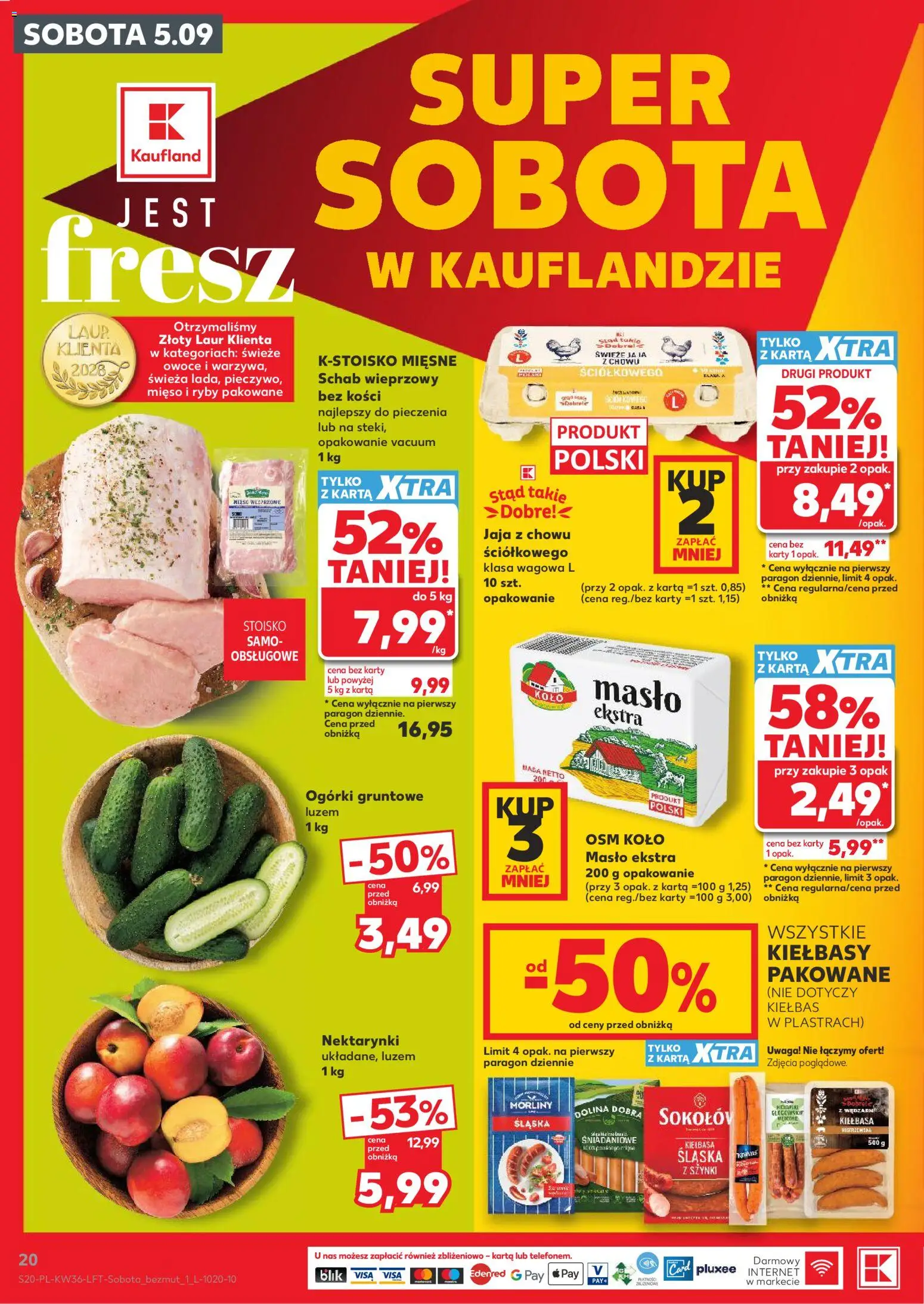 Kaufland Polsko leták od 03.09.2026 | Strana: 20 | Produkty: Máslo, Ryby, Kolo, Karty