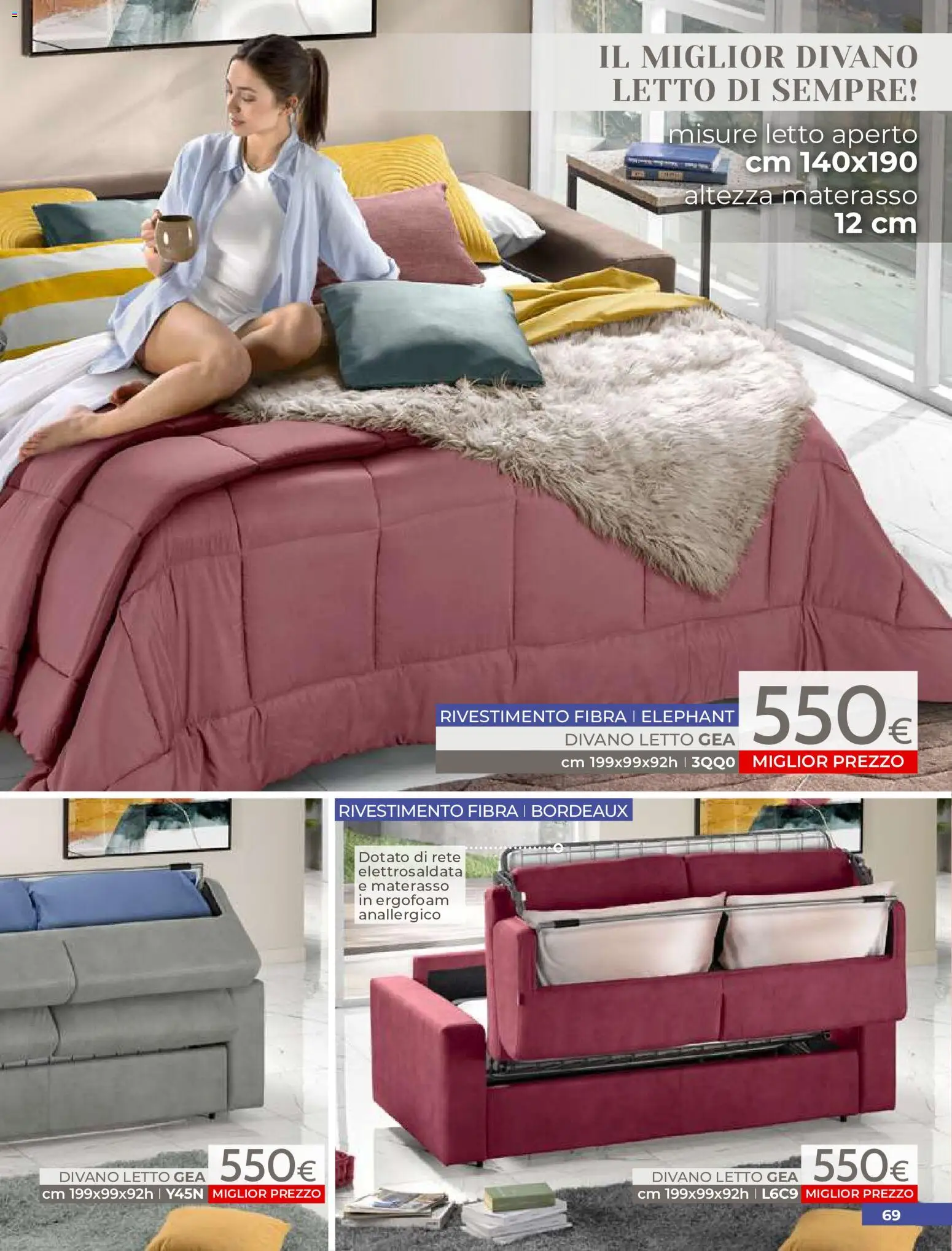 Volantino Mondo Convenienza del 01/07/2026 | Pagina: 71 | Prodotti: Divano letto, Letto, Materasso, Divano