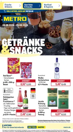Metro Prospekt ab 24.08.2026 gültig | Seite: 22 | Produkte: Met, Granatapfel, Fruchtsecco, Rotkäppchen