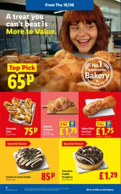 Preview of Weekly offers Lidl valid from 18.06.2026 | Page: 4 | Products: Chocolate, Cream, Cookies, Bakery