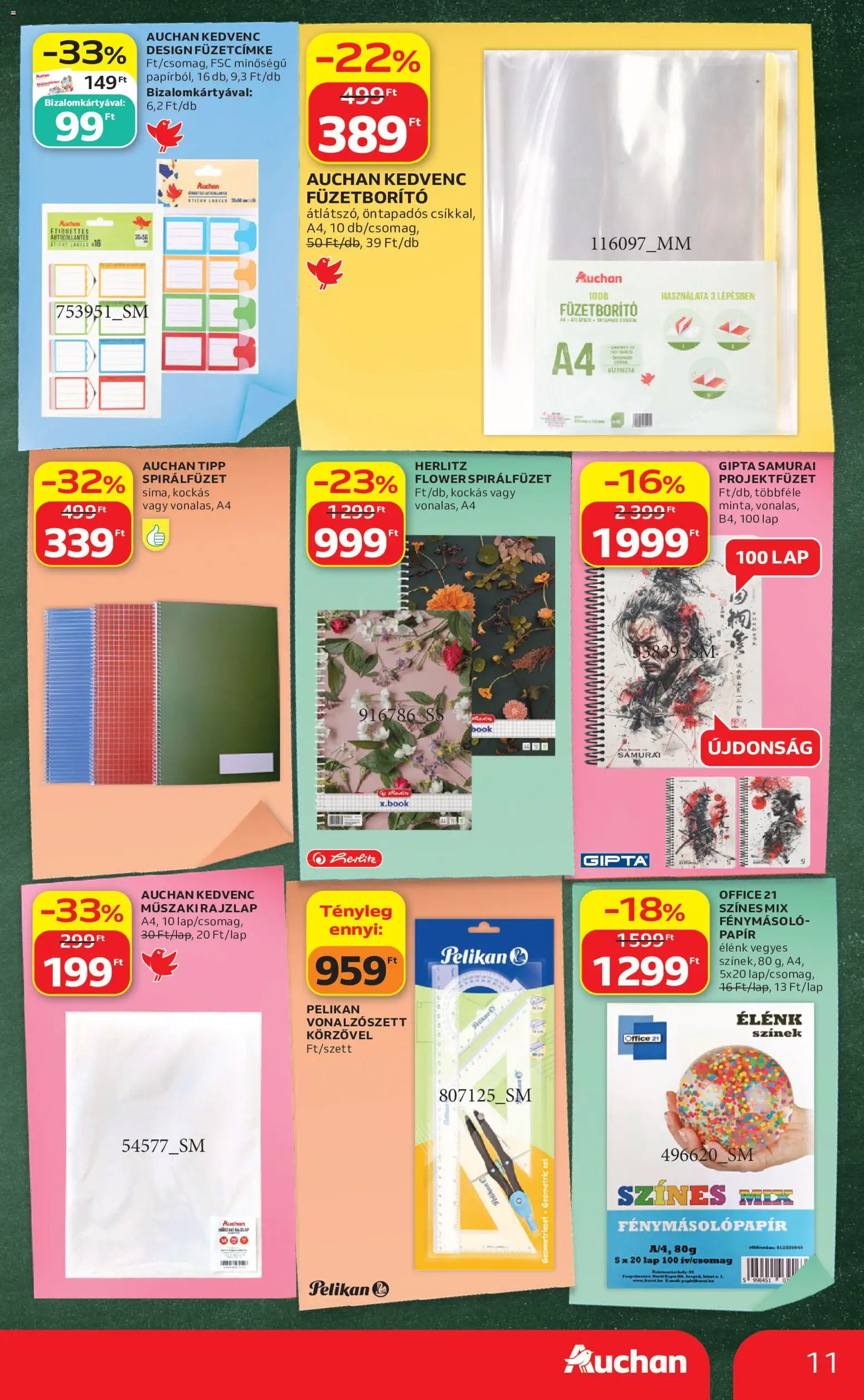 Auchan akciós ujság - amely érvényes a következő dátumtól: 2026.07.23. | Oldal: 11 | Termékek: Fénymásolópapír