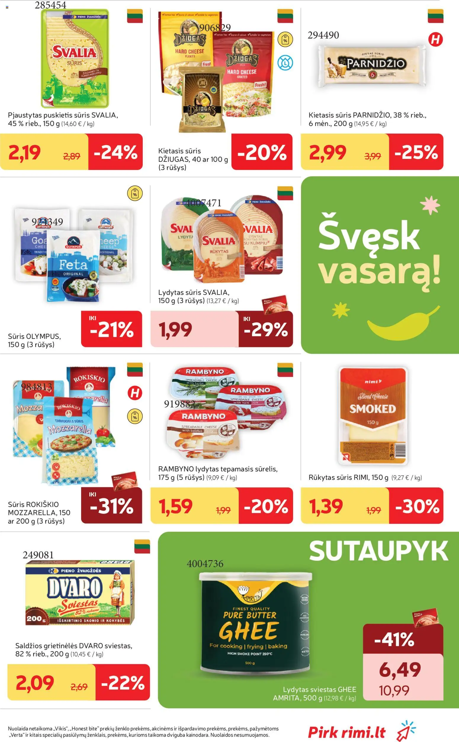 Rimi akcijos nuo 09.06.2026 | Puslapis: 19 | Prekių: Sūris, Sviestas, Lydytas sūris