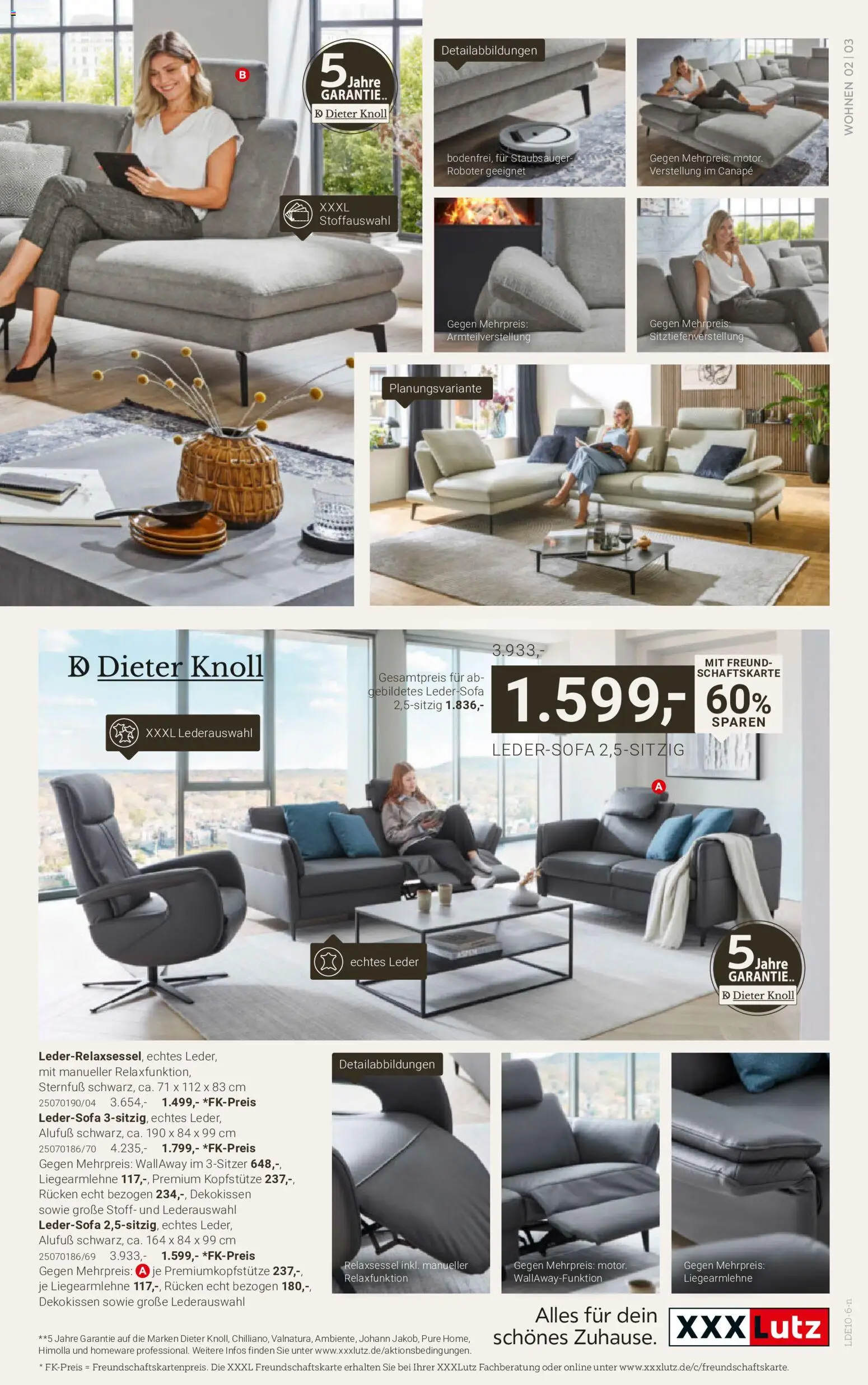 XXXLutz Dieter Knoll Spezial – gültig ab 17.10.2026 | Seite: 3 | Produkte: USB, Ledersofa, Sofa