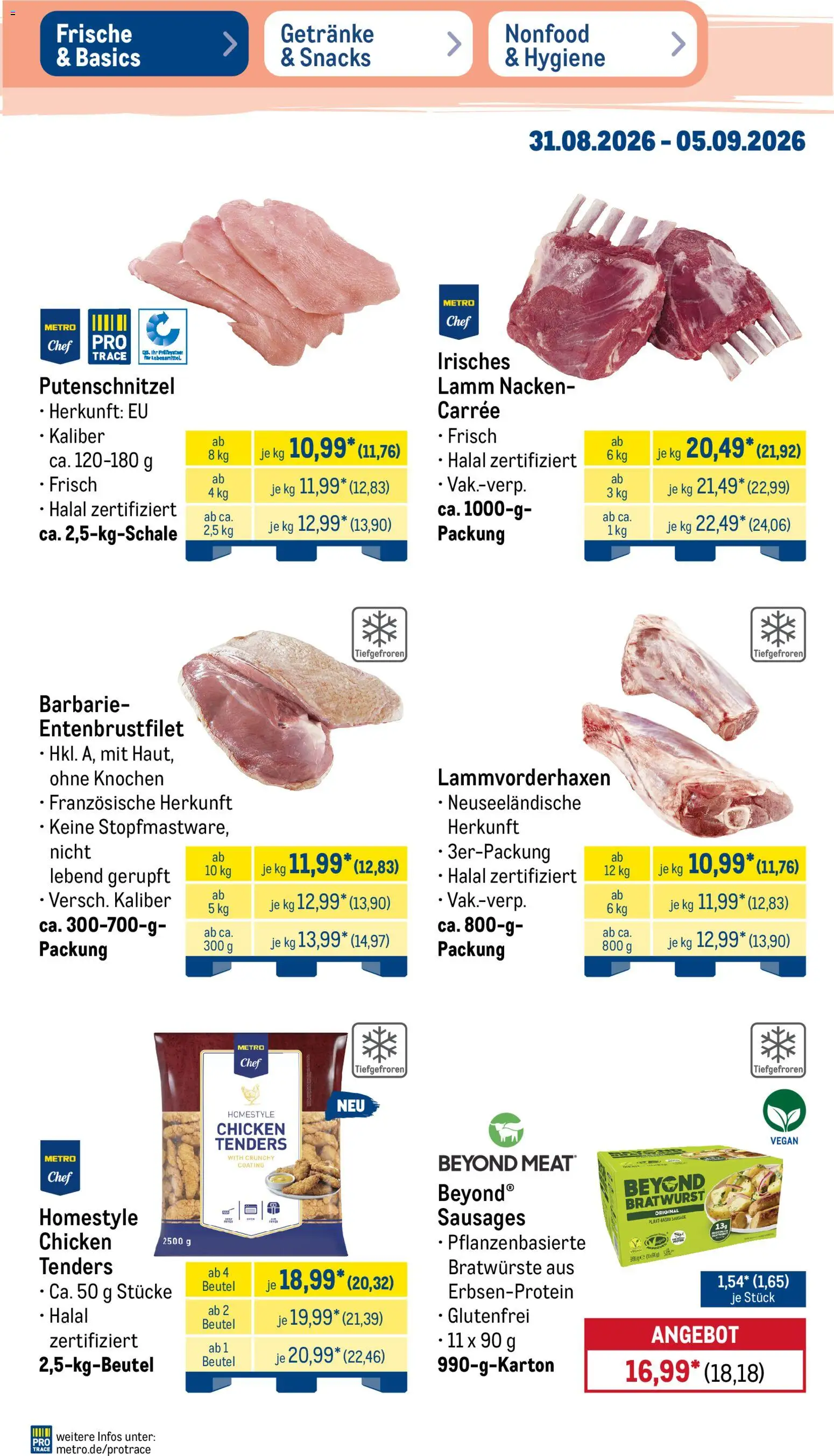 Metro Prospekt – gültig ab 31.08.2026 | Seite: 5 | Produkte: Bratwurst, Putenschnitzel