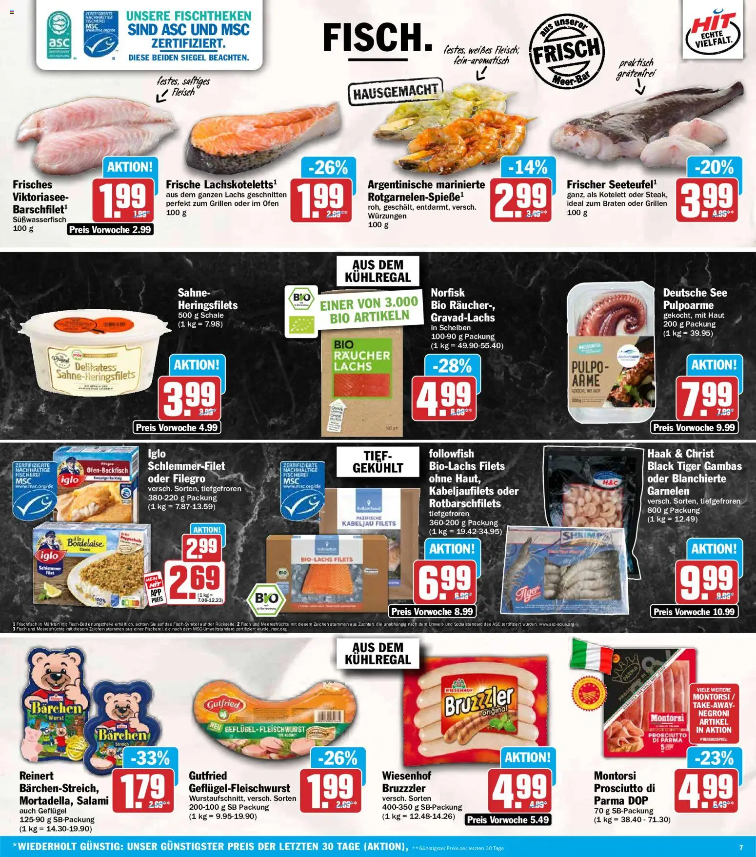 HIT Prospekt – gültig ab 24.08.2026 | Seite: 7 | Produkte: Ofen, Salami, Sahne, Fleisch