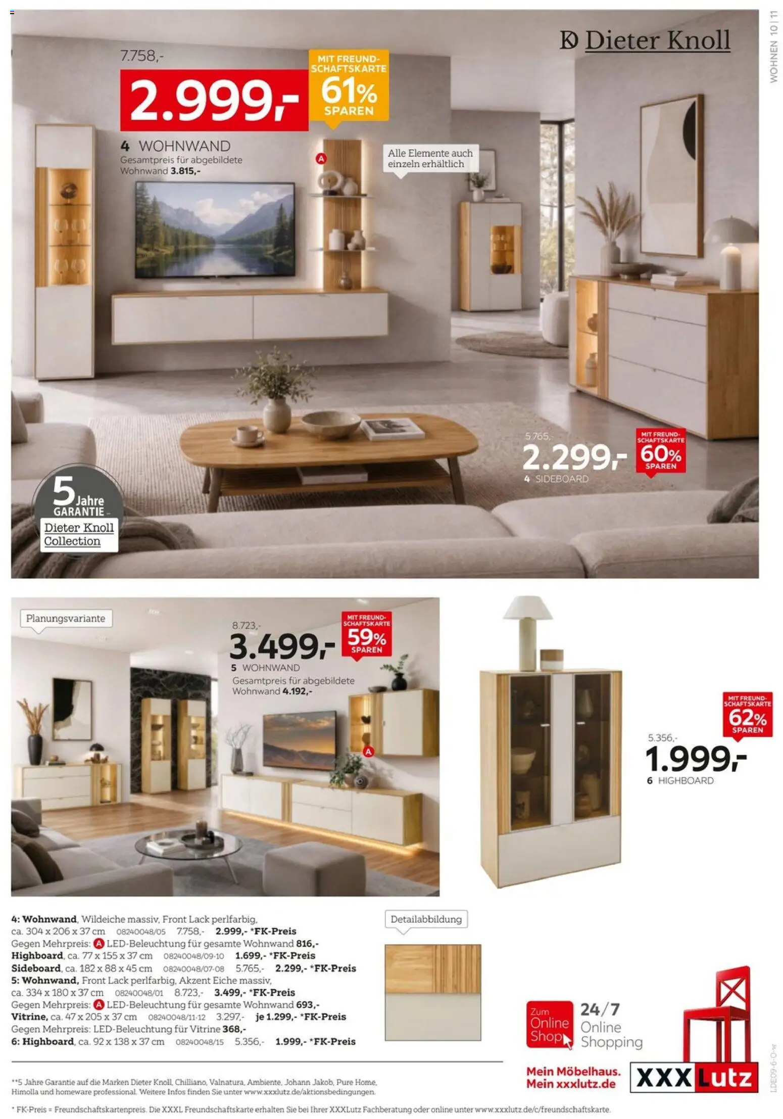 XXXLutz Bis zu 73% auf Wohnen – gültig ab 05.09.2026 | Seite: 11 | Produkte: Sideboard, Wohnwand, HIghboard, Vitrine