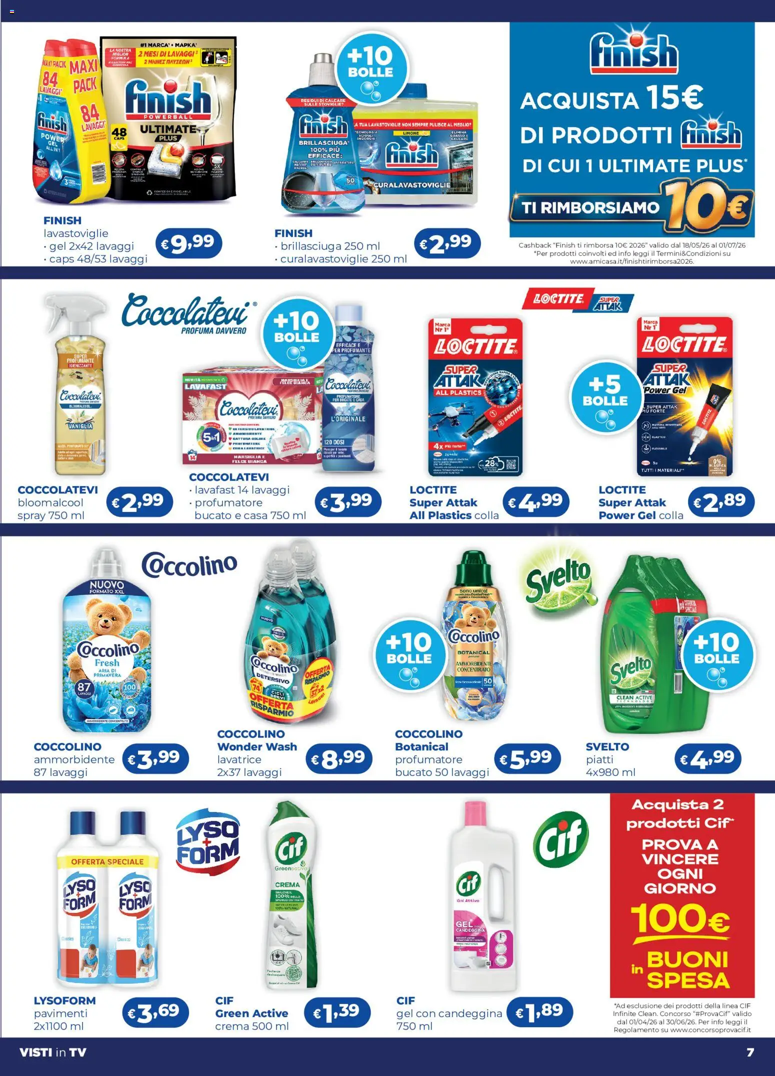 Volantino Acqua e Sapone del 21.05.2026 | Pagina: 7 | Prodotti: Candeggina, Limone, Lavatrice, TV