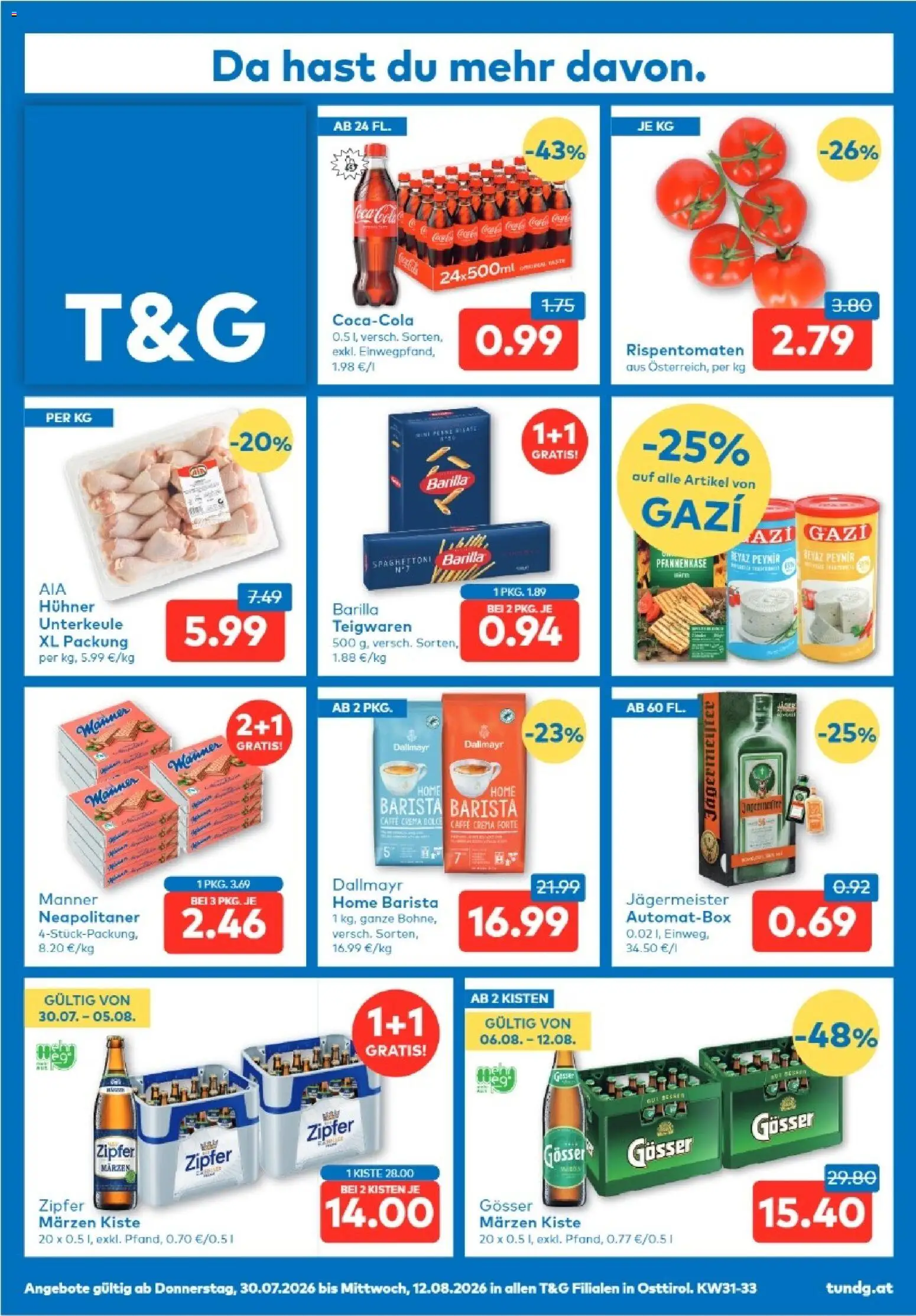 T&G Osttirol gültig ab 30.07.2026 | Seite: 1 | Produkte: Barilla