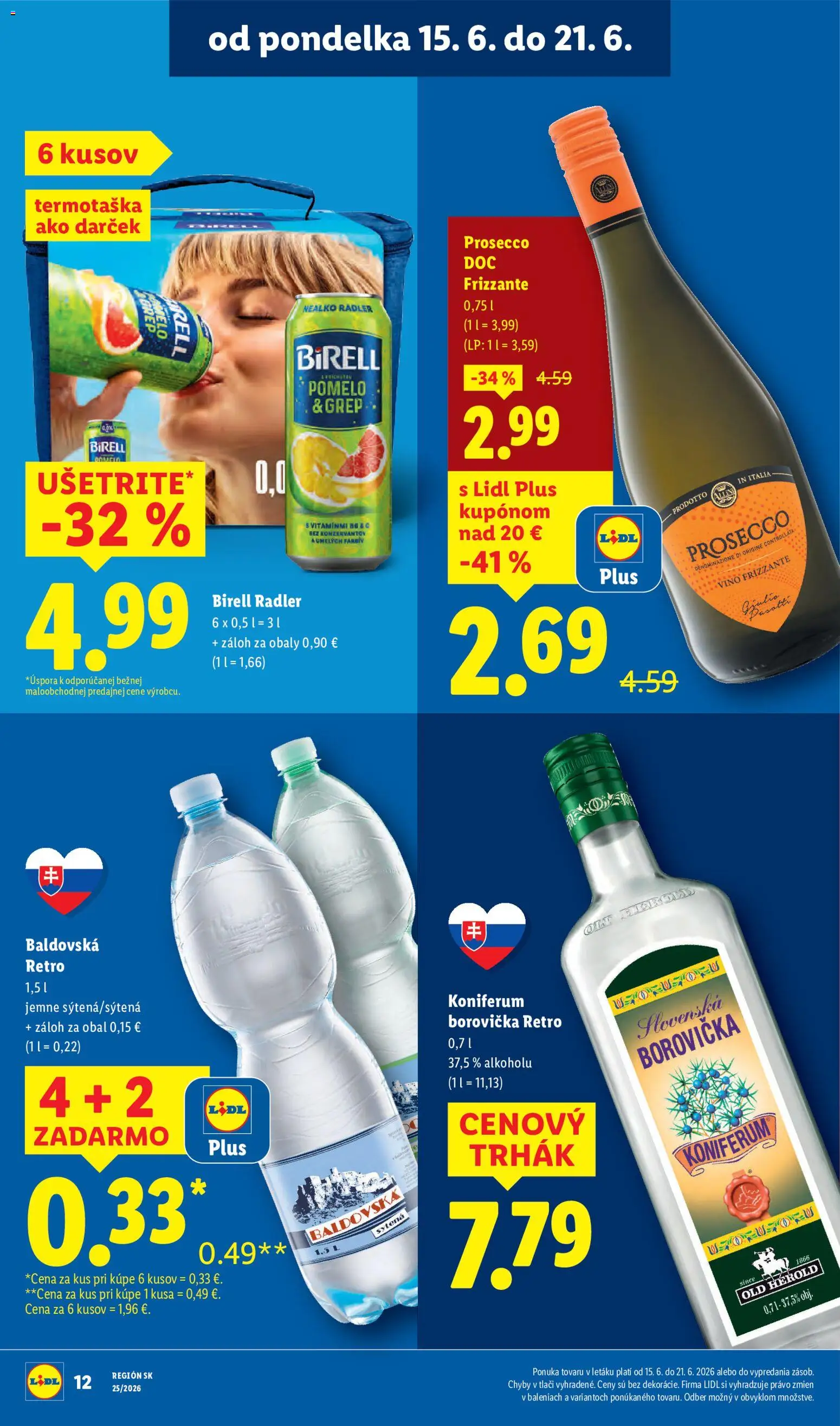 Nové Lidl akcie – leták je platný od 15.06.2026 | Strana: 16 | Produkty: Prosecco, Koniferum, Grep, Baldovská