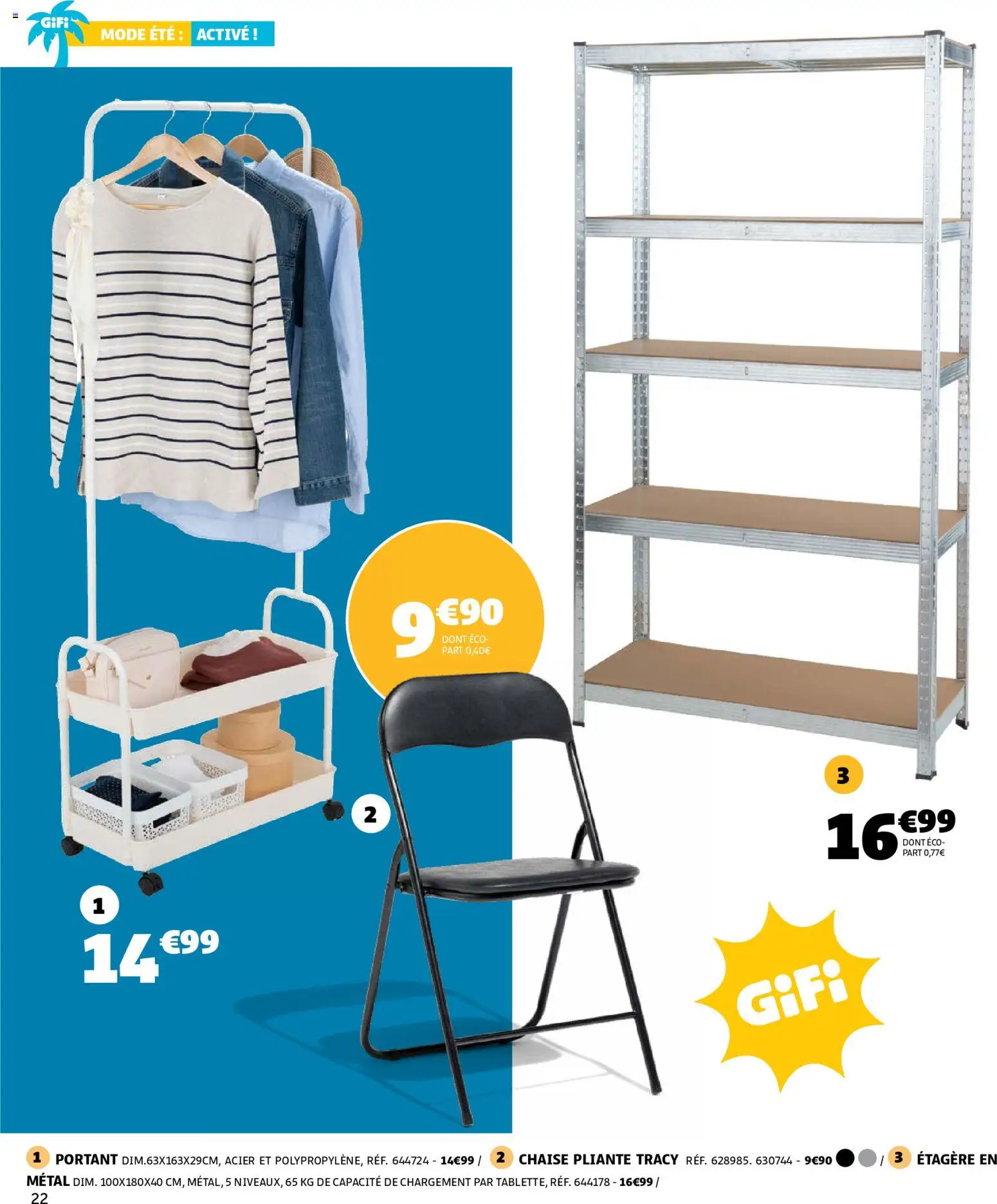 {H1} | Page: 22 | Produits: Chaise pliante, Étagère, Chaise