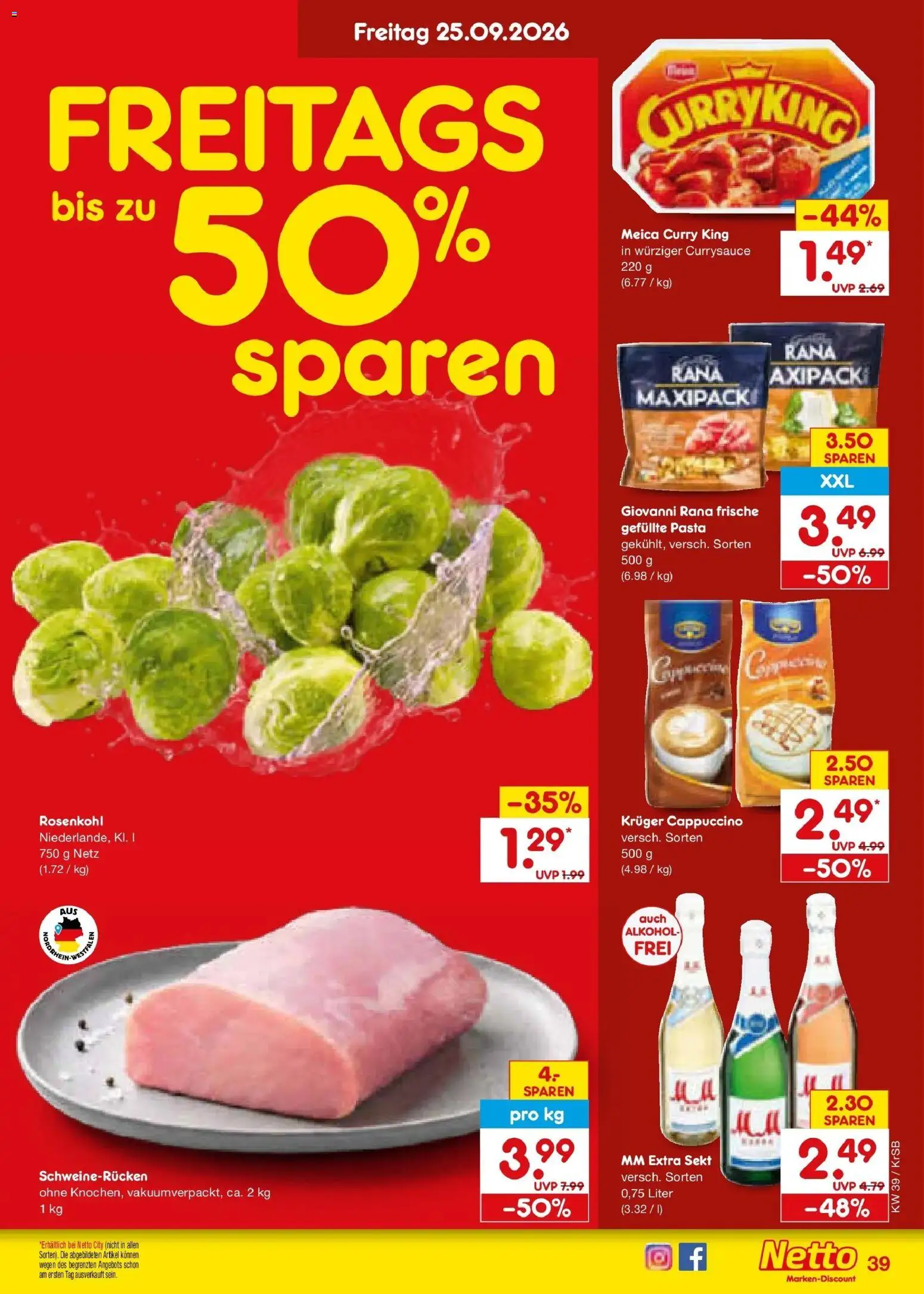 Netto Marken-Discount Prospekt Baesweiler – gültig ab 21.09.2026 | Seite: 55 | Produkte: Sekt, Meica, Alkohol, Schweinerucken