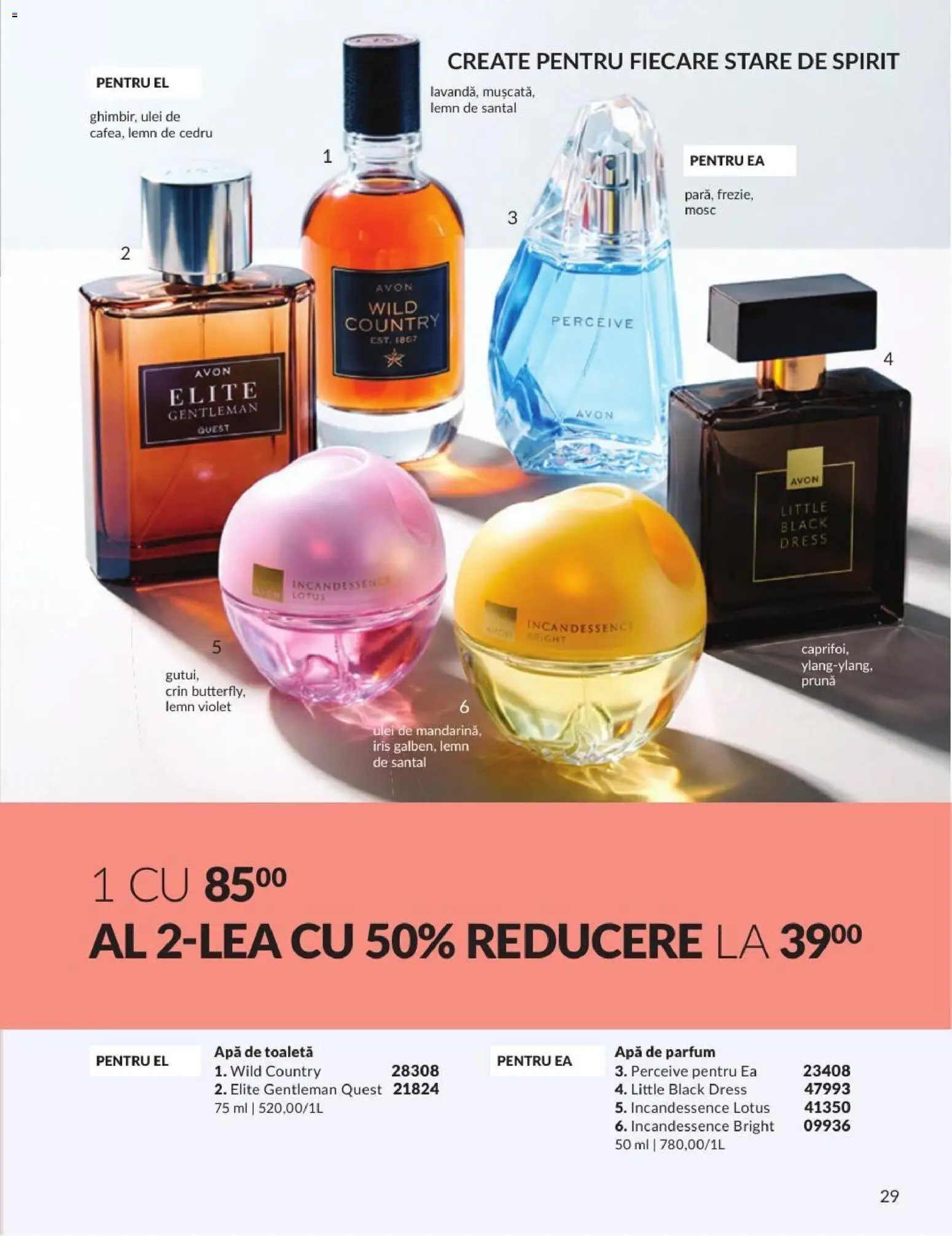 Noul catalog Avon – valabil de la 01.08.2026 | Pagină: 29 | Produse: Parfum, Apă de toaletă, Ulei, Apă