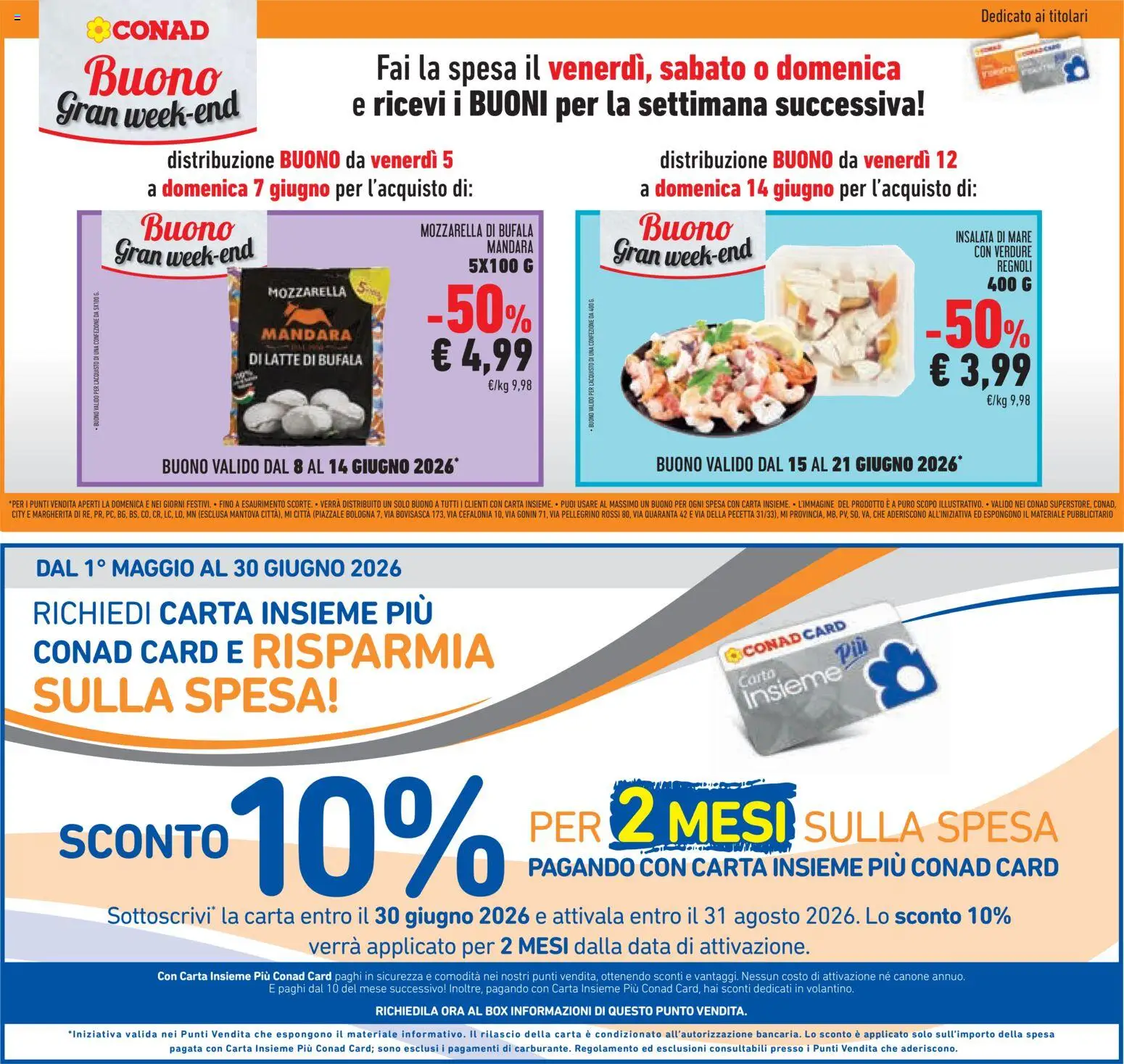 Volantino Conad del 04.06.2026 | Pagina: 45 | Prodotti: Insalata, Mozzarella, Latte, Data