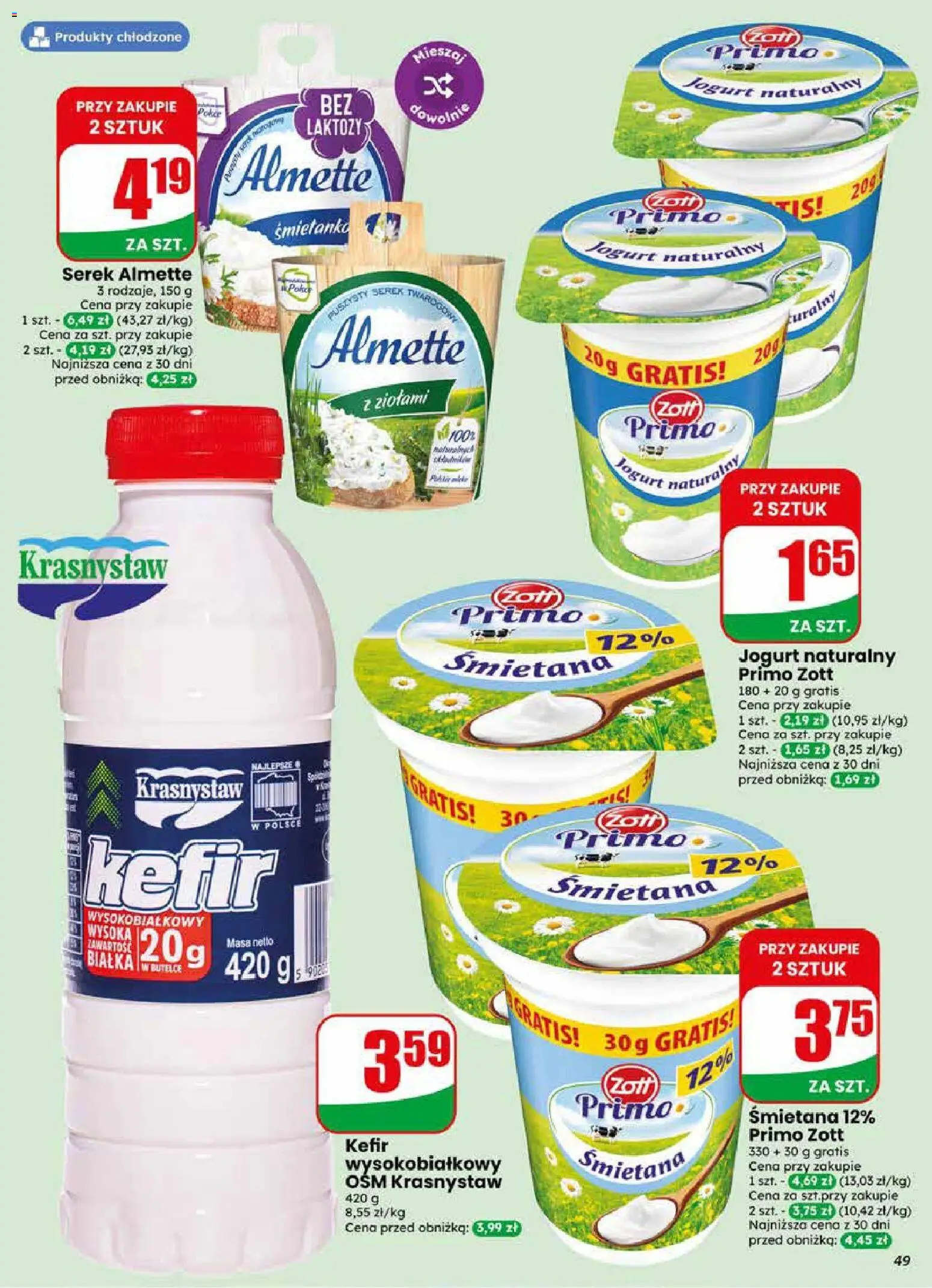 Dino gazetka od 17.06.2026 | Strona: 49 | Produkty: Cream cheese, Kefir, Serek, Śmietana