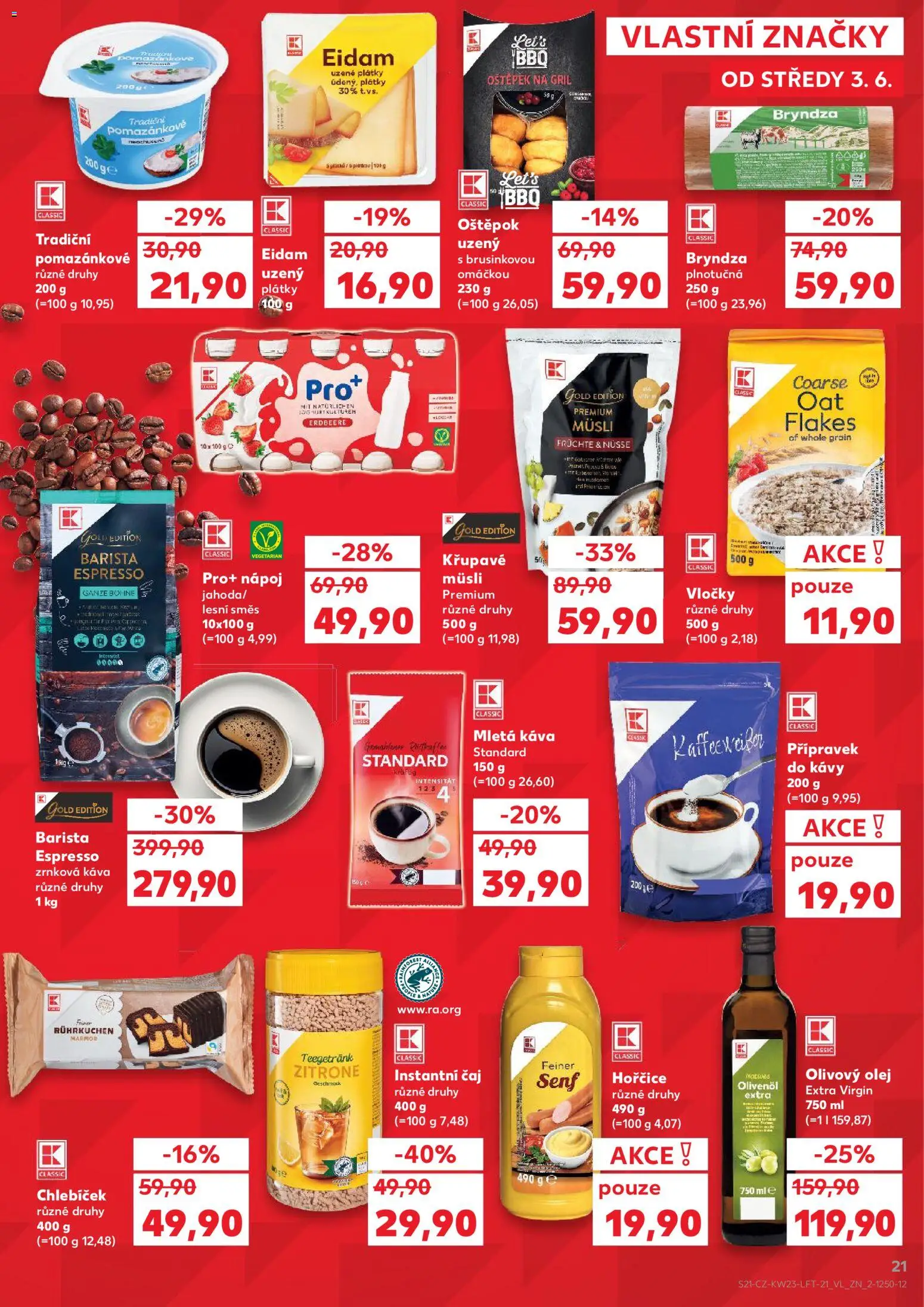Kaufland leták - Praha 4 od 03.06.2026 | Strana: 21 | Produkty: Káva, Káva Standard, Eidam, Bryndza