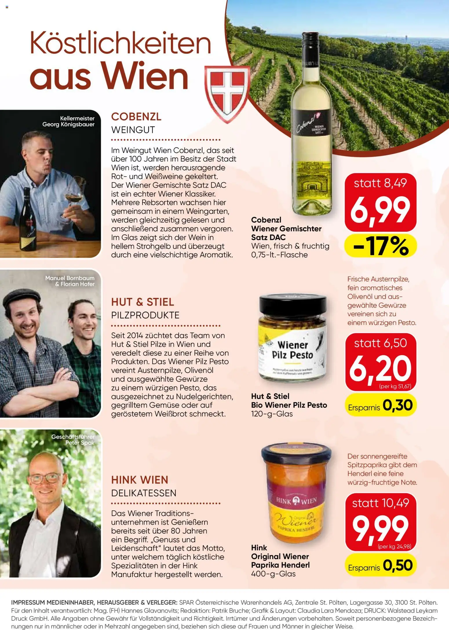 SPAR Gourmet Regionaler Genuss gültig ab 21.05.2026 | Seite: 8 | Produkte: Gewürze, Gemüse, Hut, Wein
