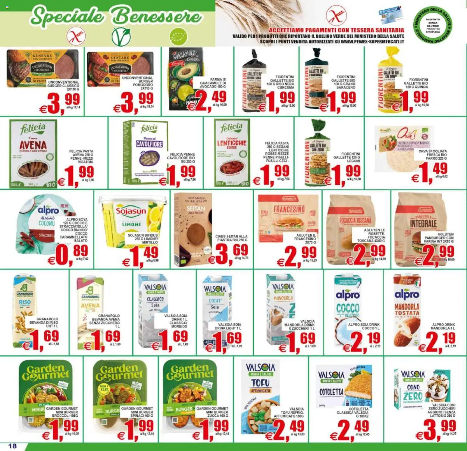 Volantino Pewex del 21/08/2026 | Pagina: 18 | Prodotti: Rigatoni, Piadina, Piselli, Broccoli