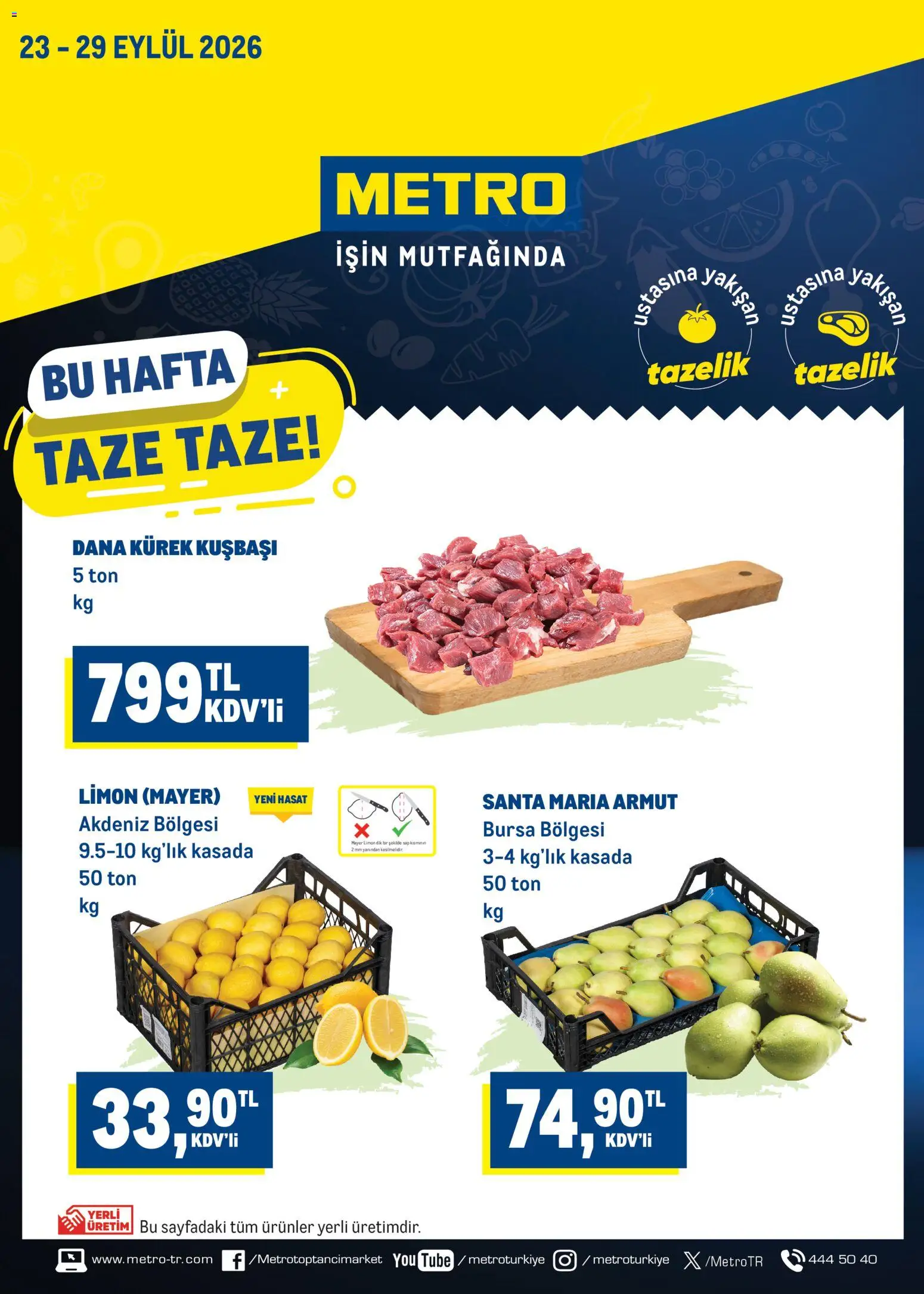 Metro - Katalog - 23 Eylül 2026 tarihinden itibaren geçerlidir | Sayfa: 1 | Ürünler: Limon, Armut