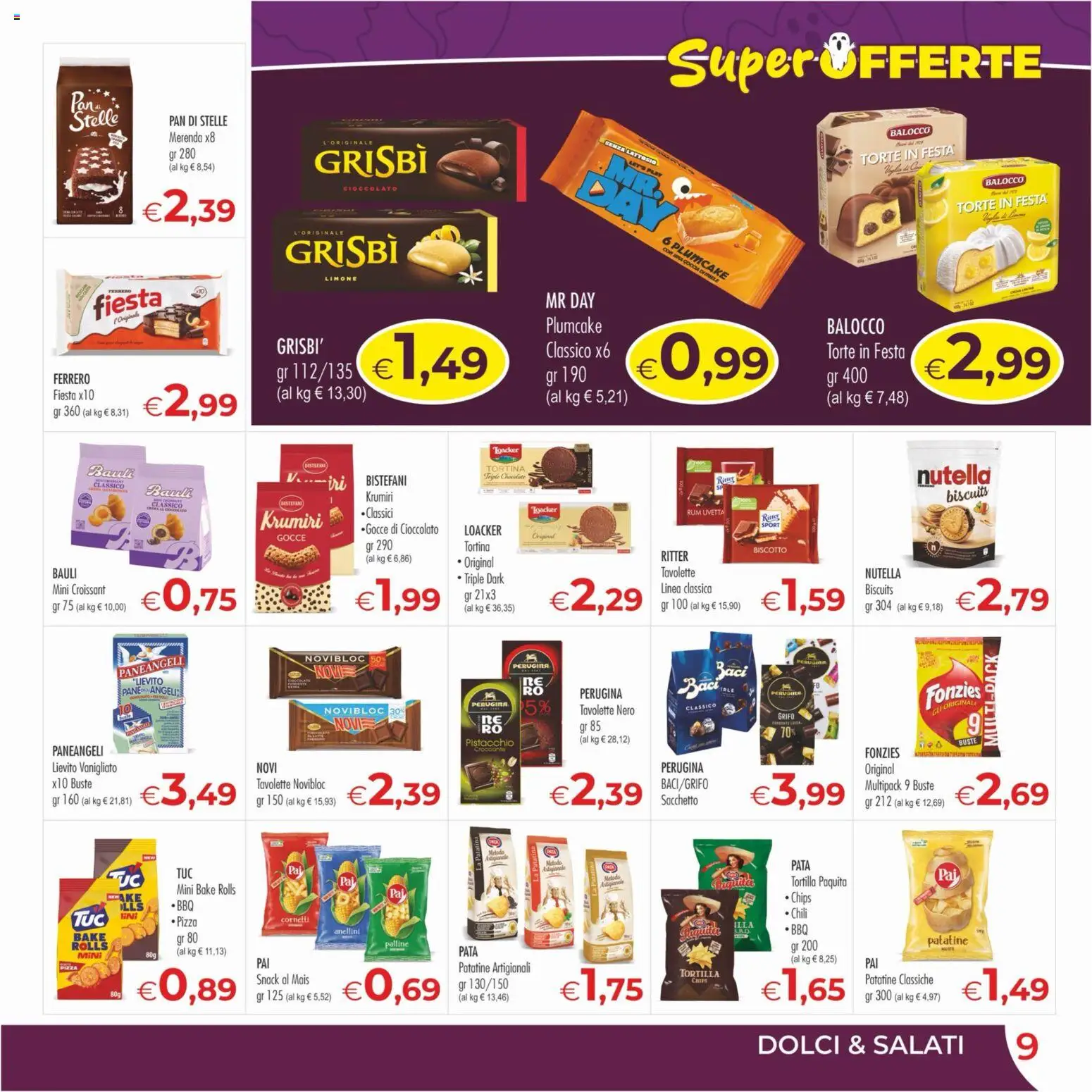 Volantino MerSi Supermercati del 21/10/2026 | Pagina: 9 | Prodotti: Pizza, Nutella, Croissant, Dolci