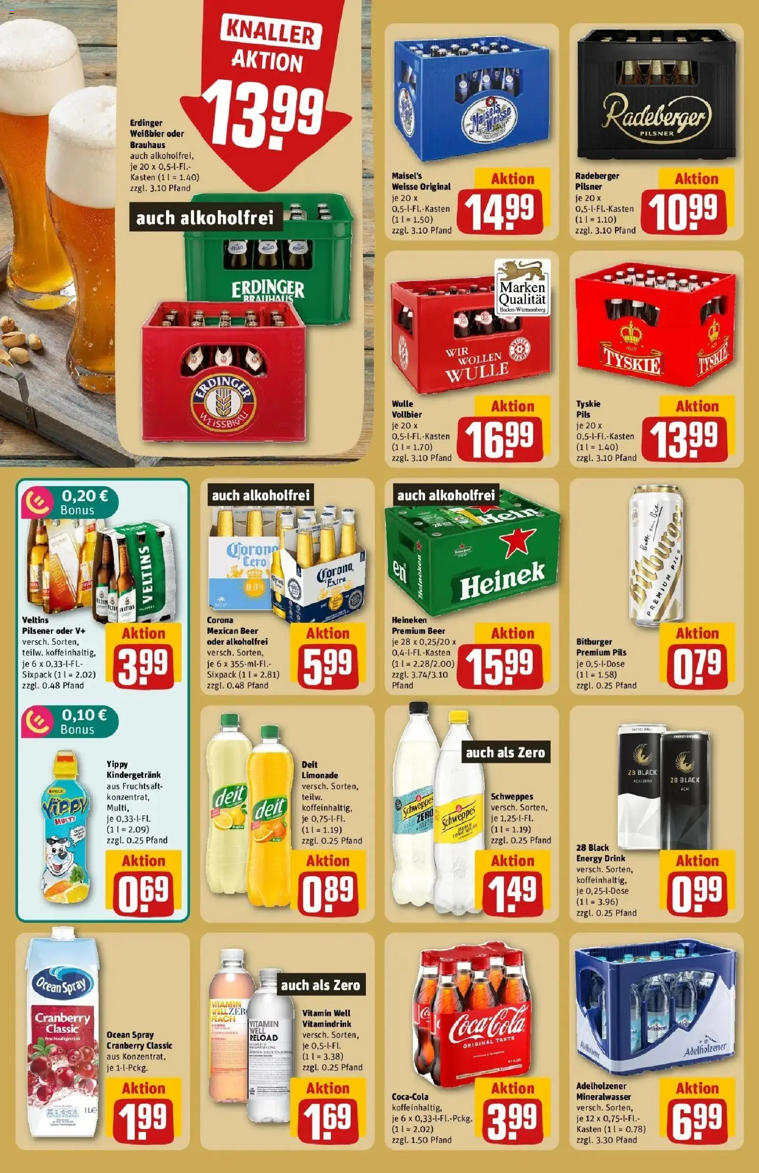 REWE Prospekt ab 17.08.2026 zum Blättern » Angebote | Seite: 22 | Produkte: Erdinger, Energy, Weißbier, Schweppes