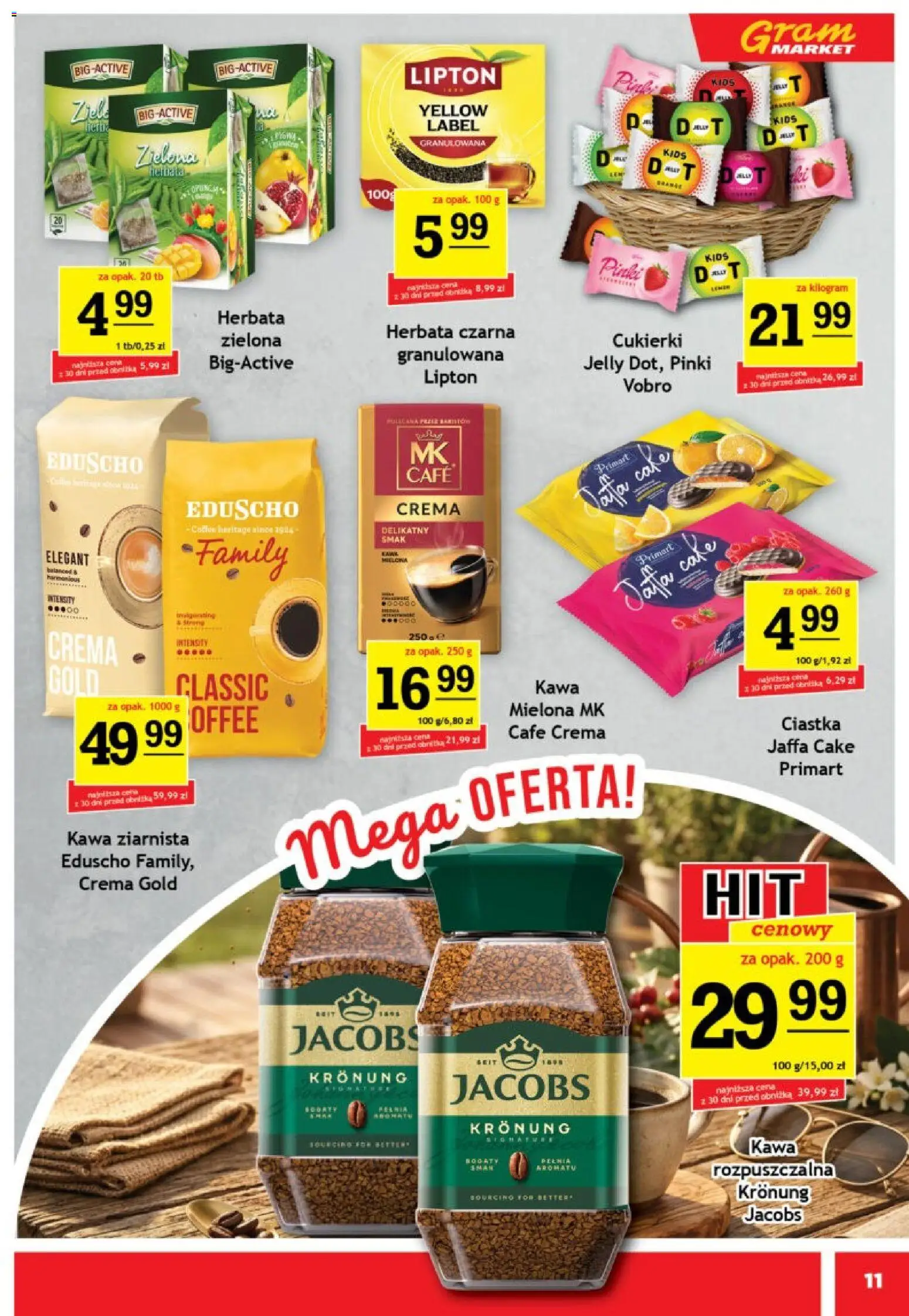 Gram Market gazetka od 08.07.2026 | Strona: 11 | Produkty: Kawa ziarnista, Kawa, Herbata, Cukierki