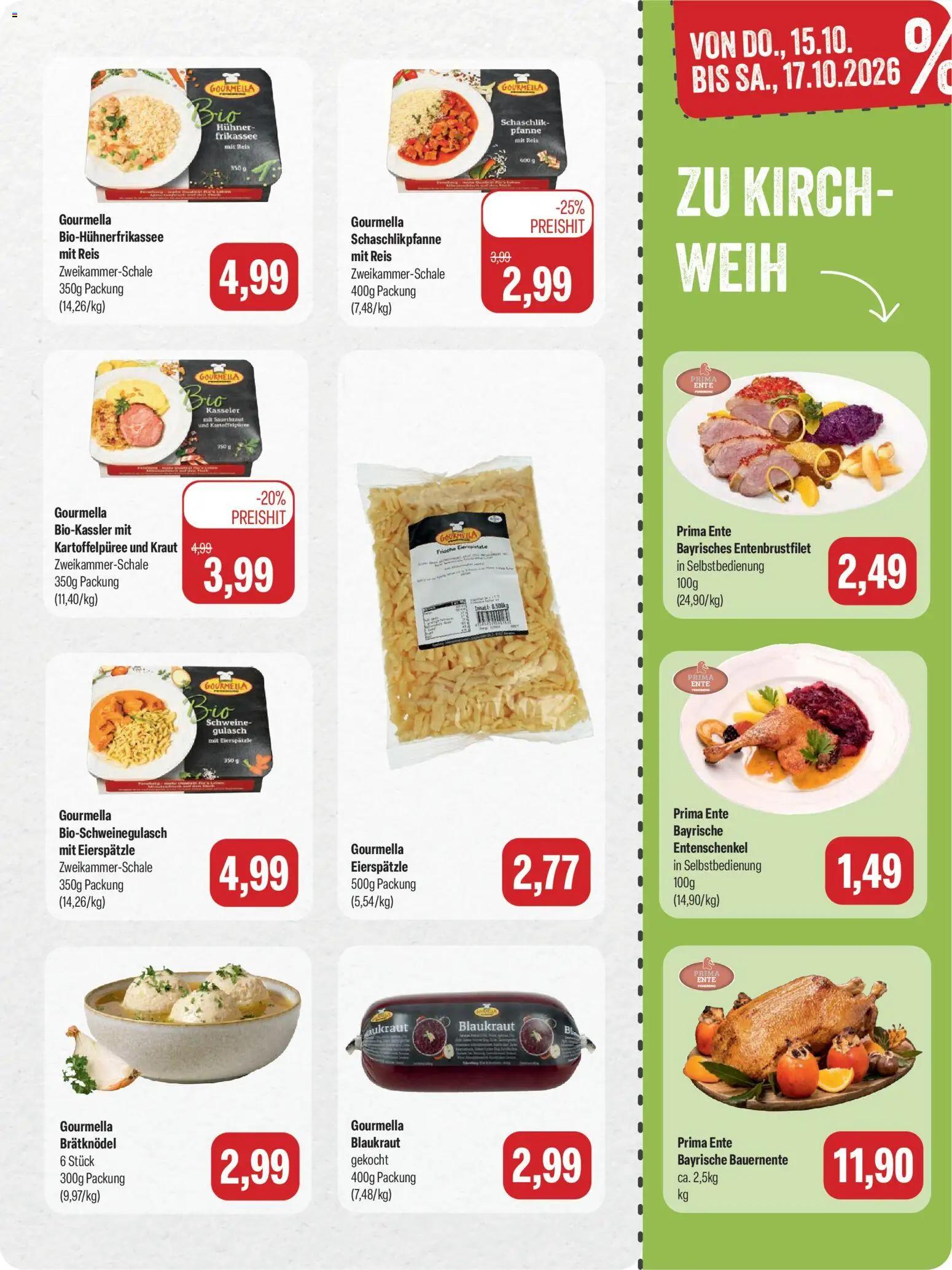 Feneberg Angebote – gültig ab 12.10.2026 | Seite: 11 | Produkte: Mais, Gulasch, Reis, Ente