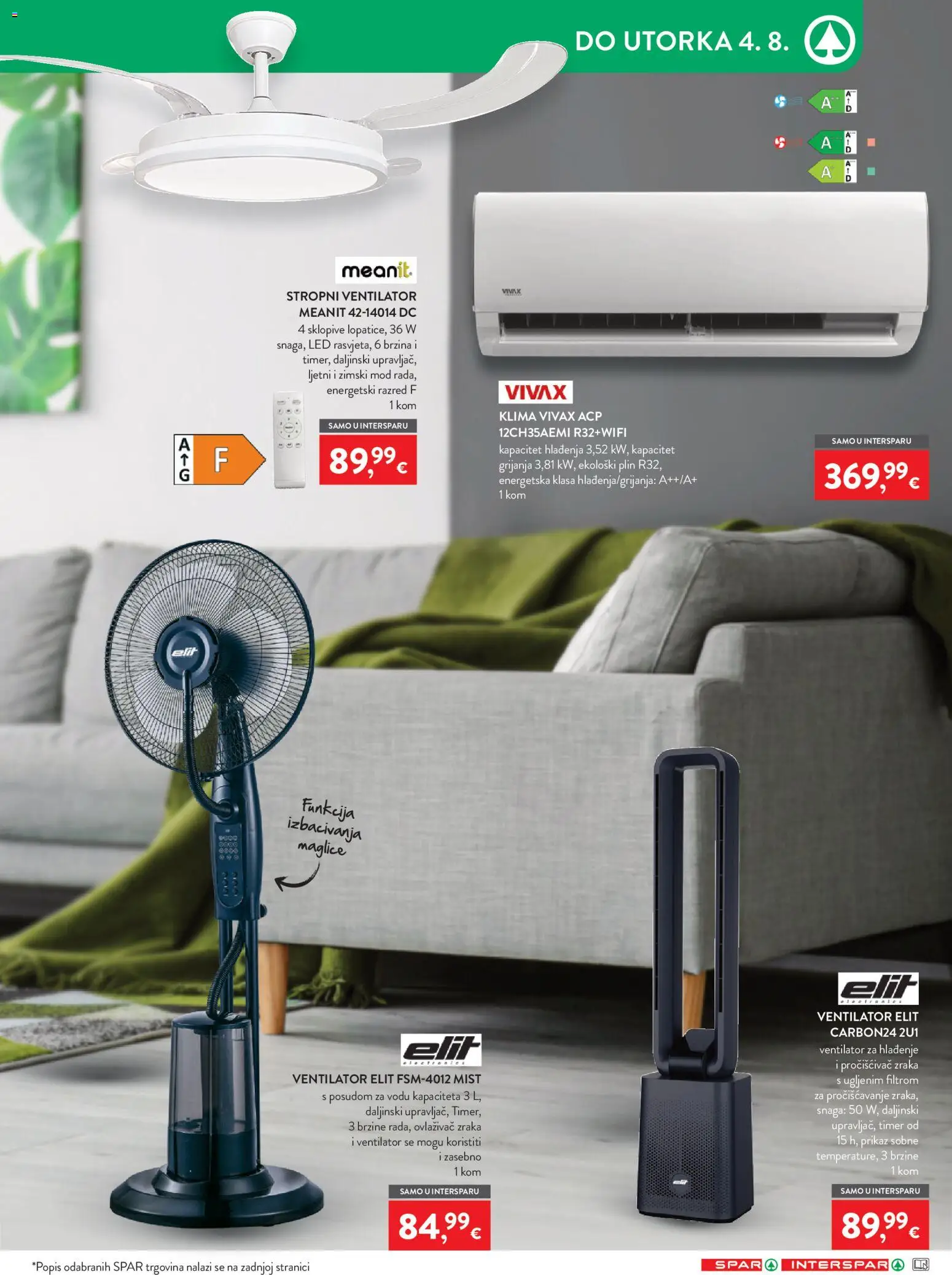 Spar katalog | vrijedi od 22.07.2026 | Stranica: 37 | Proizvodi: Ventilator, Pročišćivač zraka, Klima, Stropni ventilator