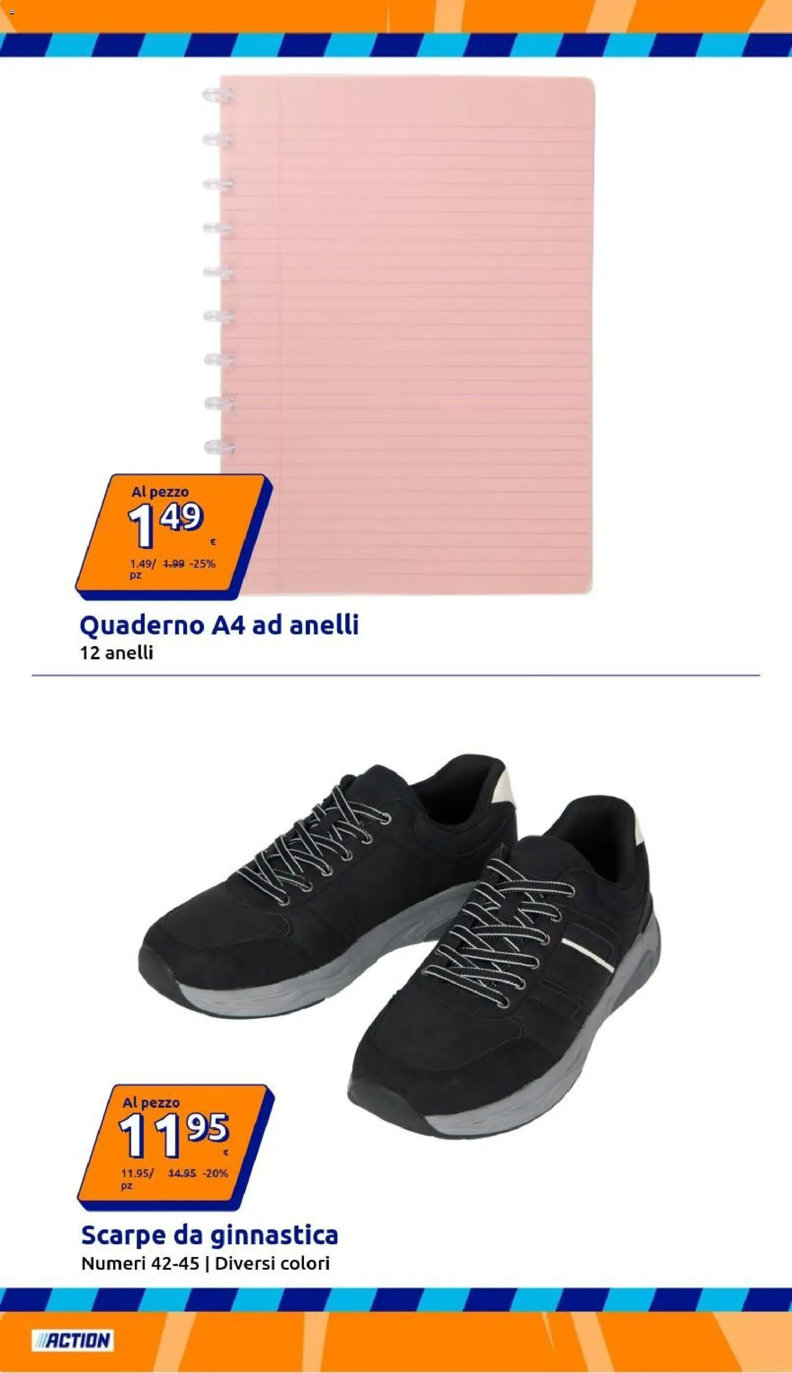 Volantino Action del 02/09/2026 | Pagina: 8 | Prodotti: Scarpe, Quaderno