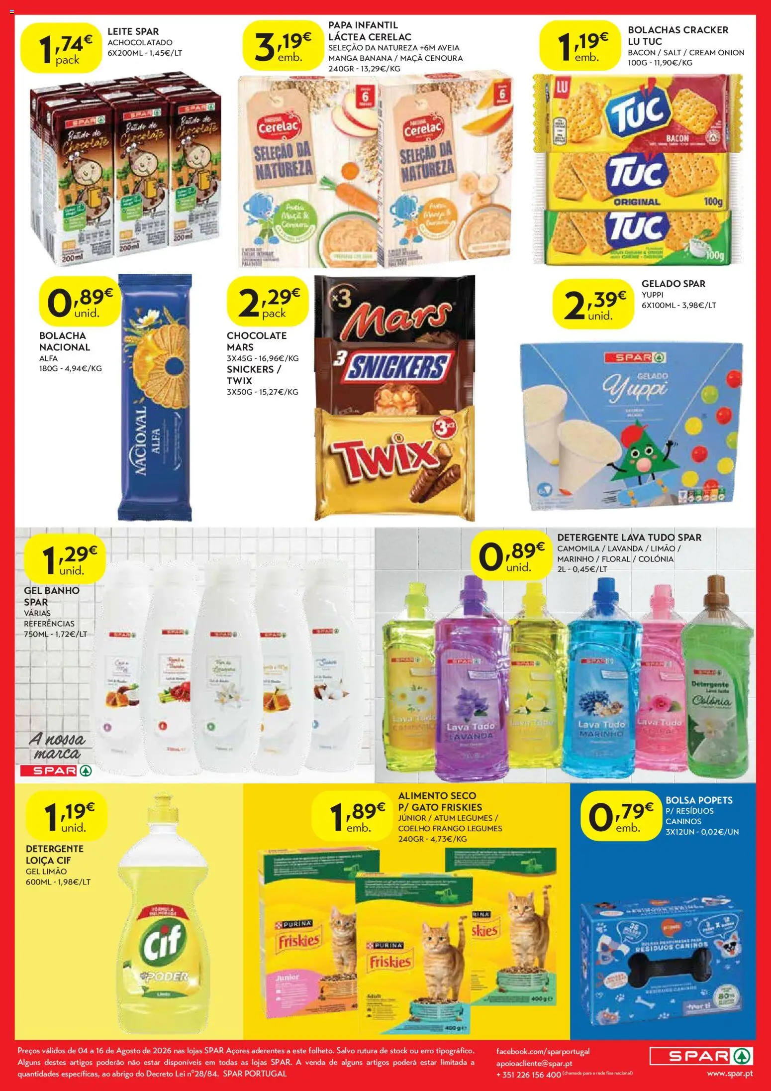 Spar - folheto │ válido de 04/08/2026 | Página: 2 | Produtos: Aveia, Atum, Bacon, Leite
