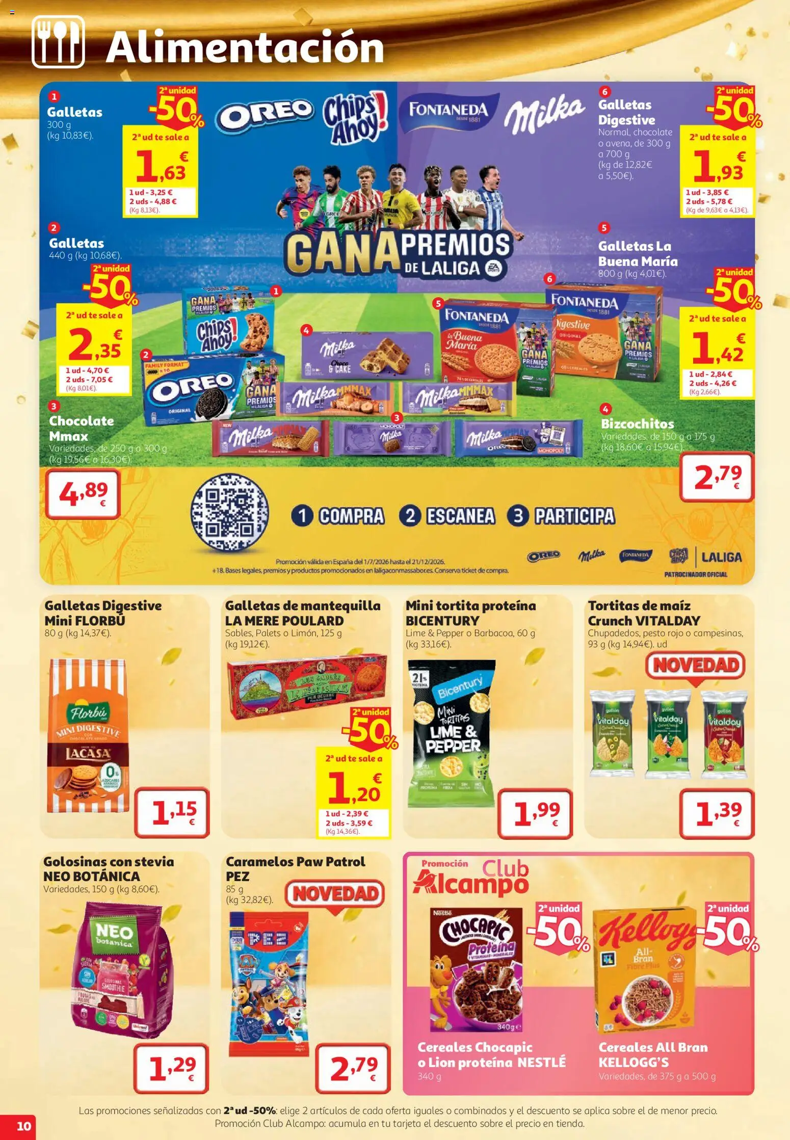 Alcampo HG Nacional │ válido desde el 22/10/2026 | Página: 10 | Productos: Proteína, Maíz, Galletas, Pesto