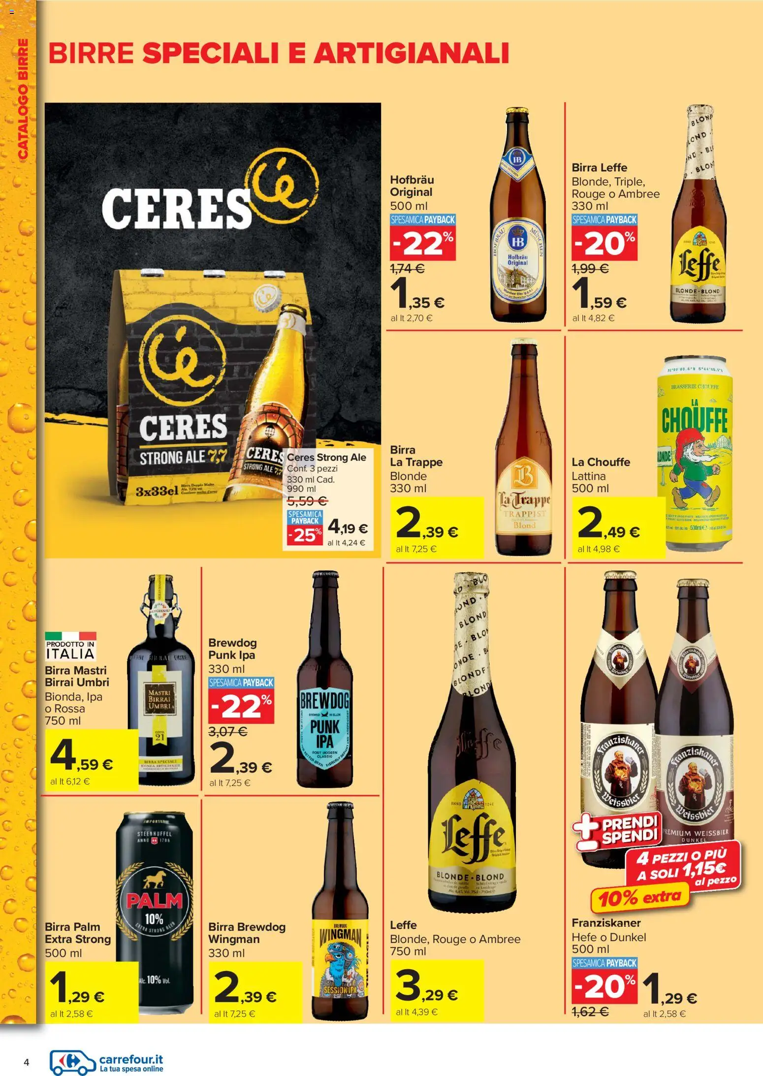 Volantino Carrefour del 03.06.2026 | Pagina: 4 | Prodotti: Birra, Ceres