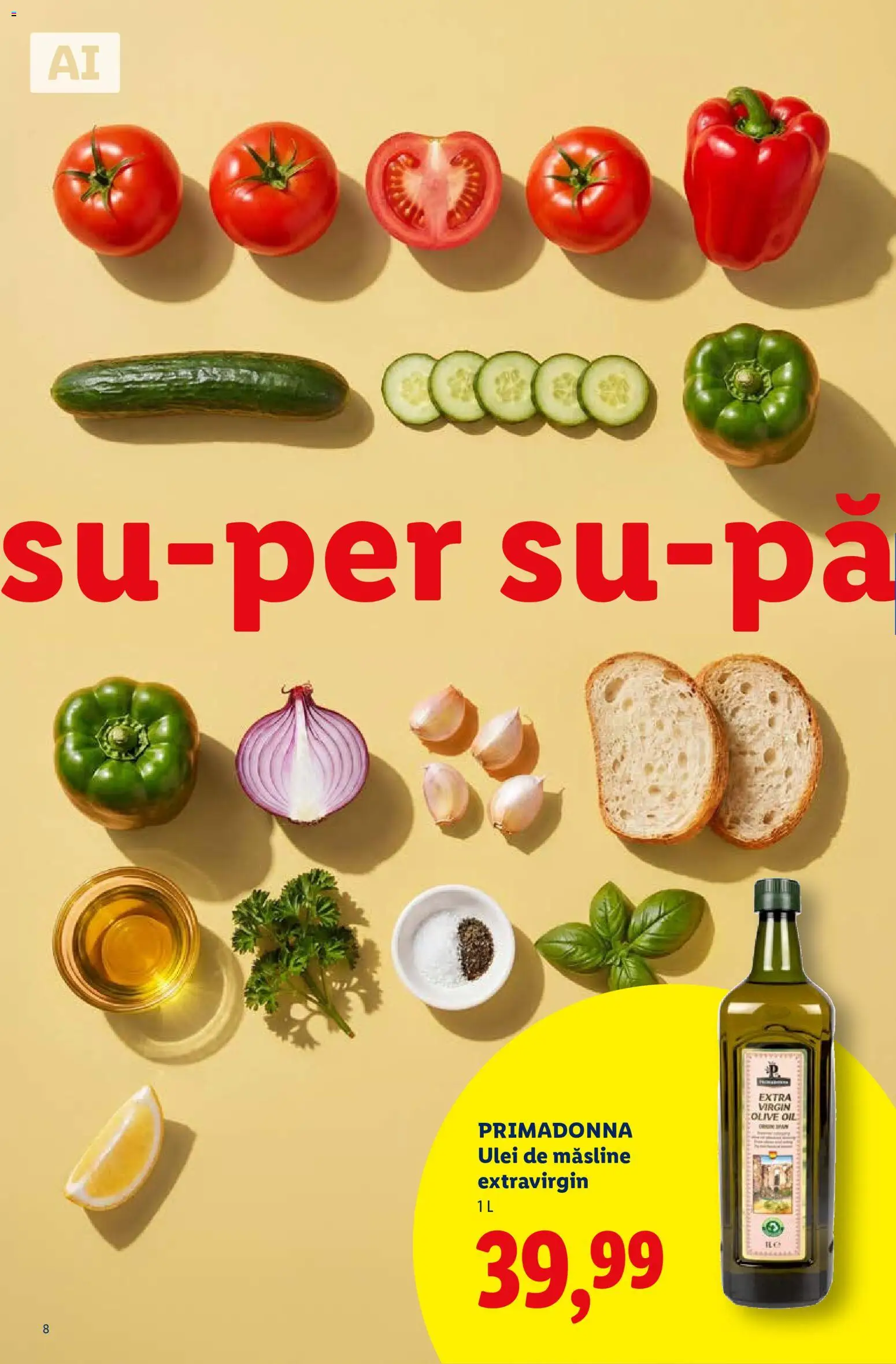 Noul catalog Lidl – valabil de la 07.09.2026 | Pagină: 8 | Produse: Ulei de masline extravirgin, Măsline, Ulei de masline, Ulei